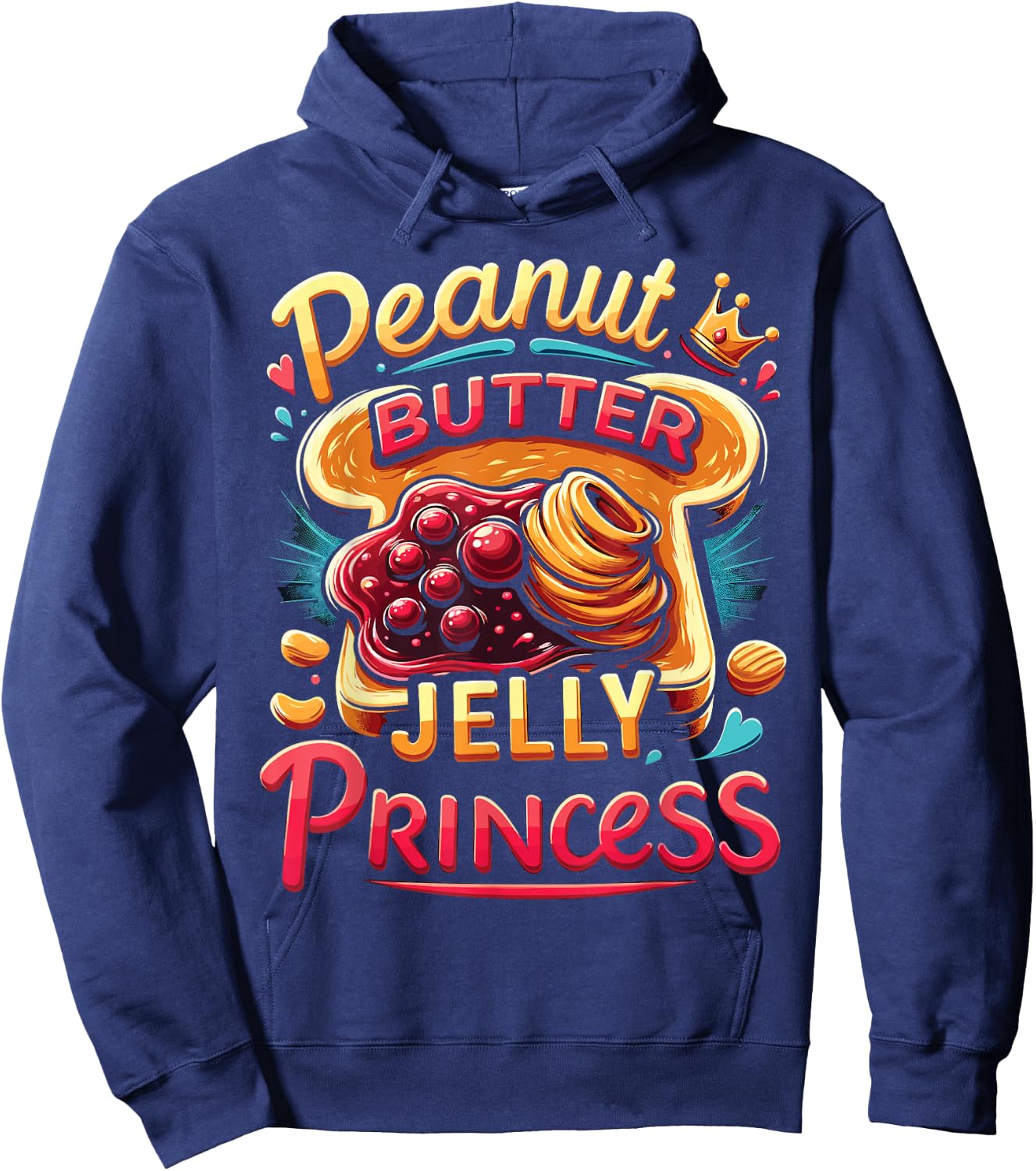 Peanut Butter Jelly Princess Hoodie - Hoodie | Navy