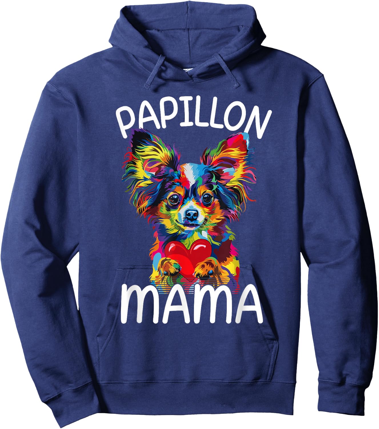 Papillon Mom Mama Design Papillon Lovers Hoodie - Hoodie | Navy