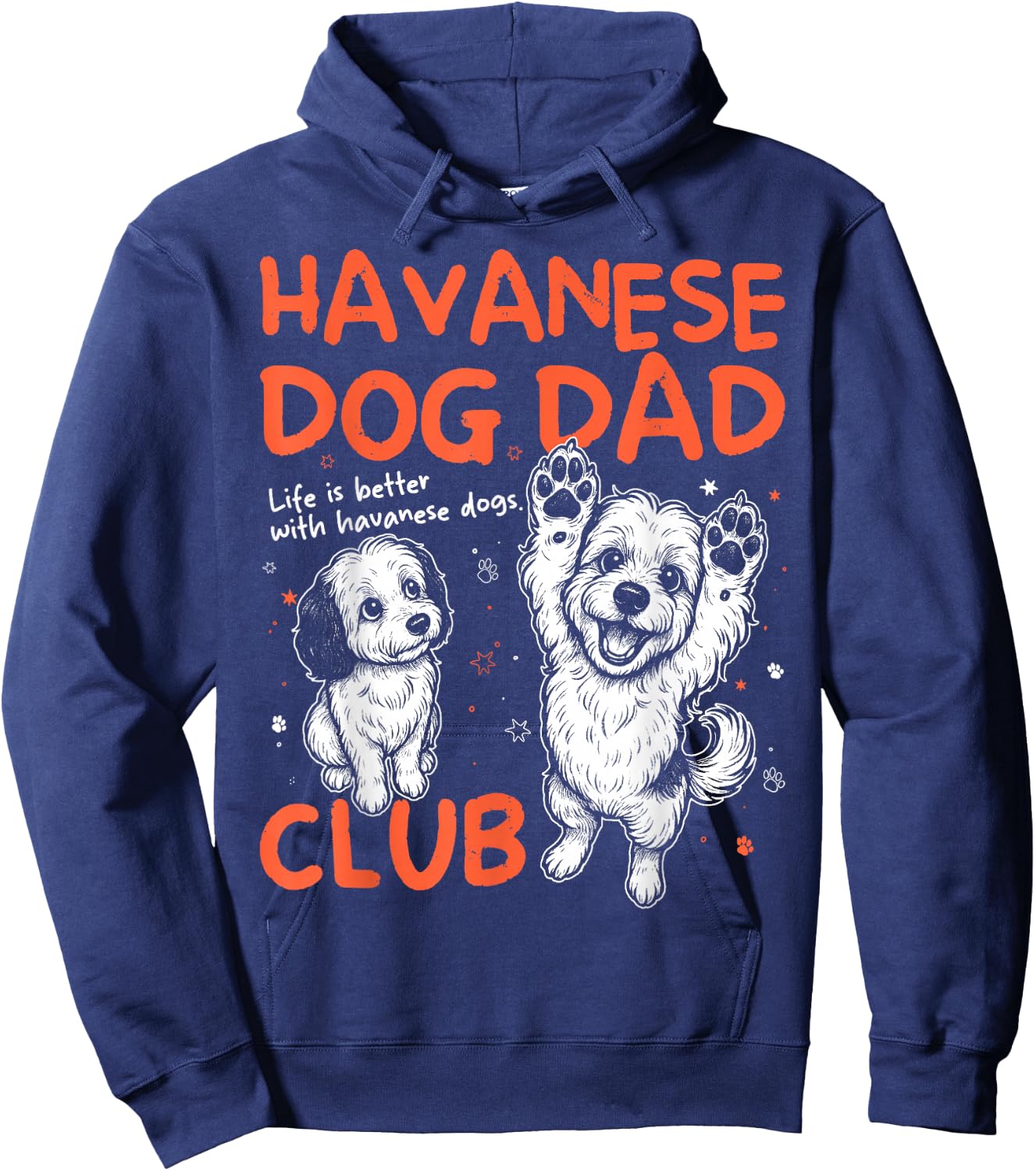 Havanese Dog Dad Club Men Father's Day Hoodie - Hoodie | Navy