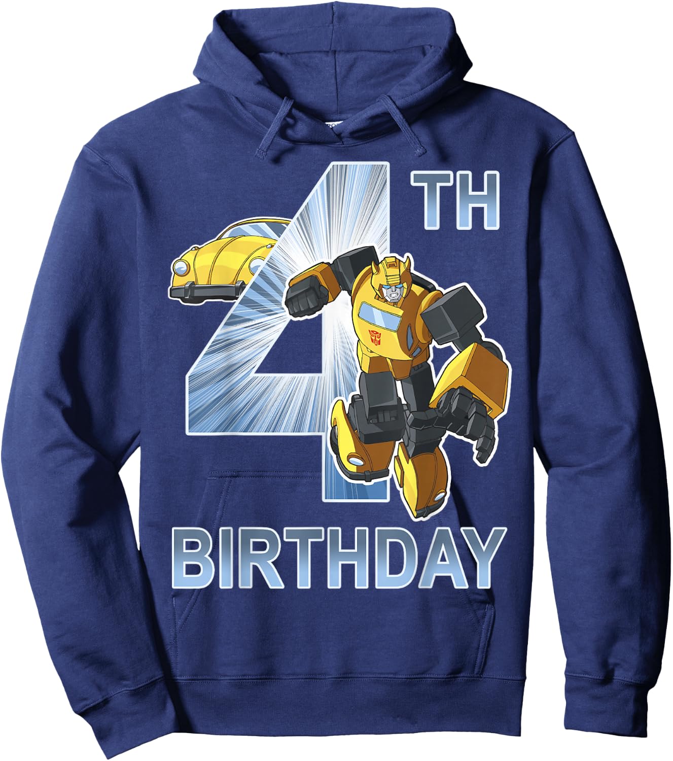 Transformers Bumblebee 4th Birthday Small Hoodie - Hoodie | Navy