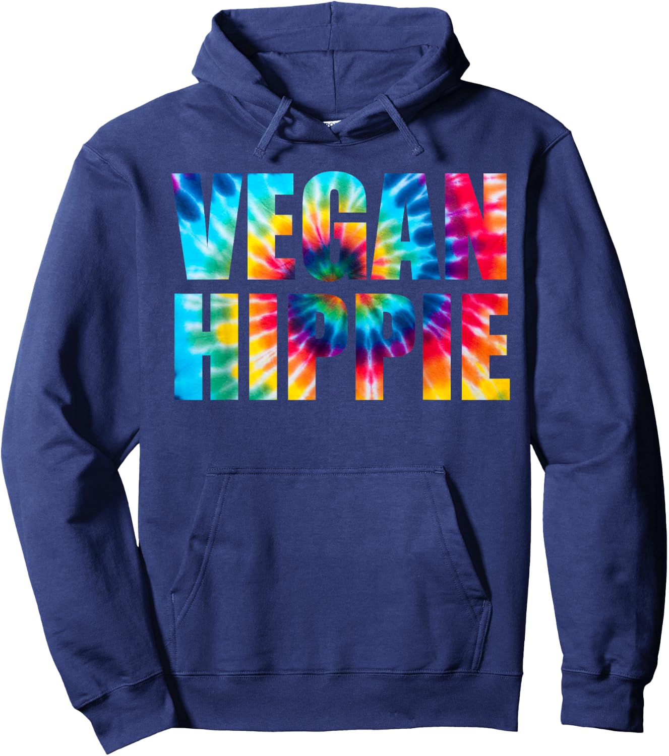 Vegan Hippie TieDye T Shirt Hoodie - Hoodie | Navy