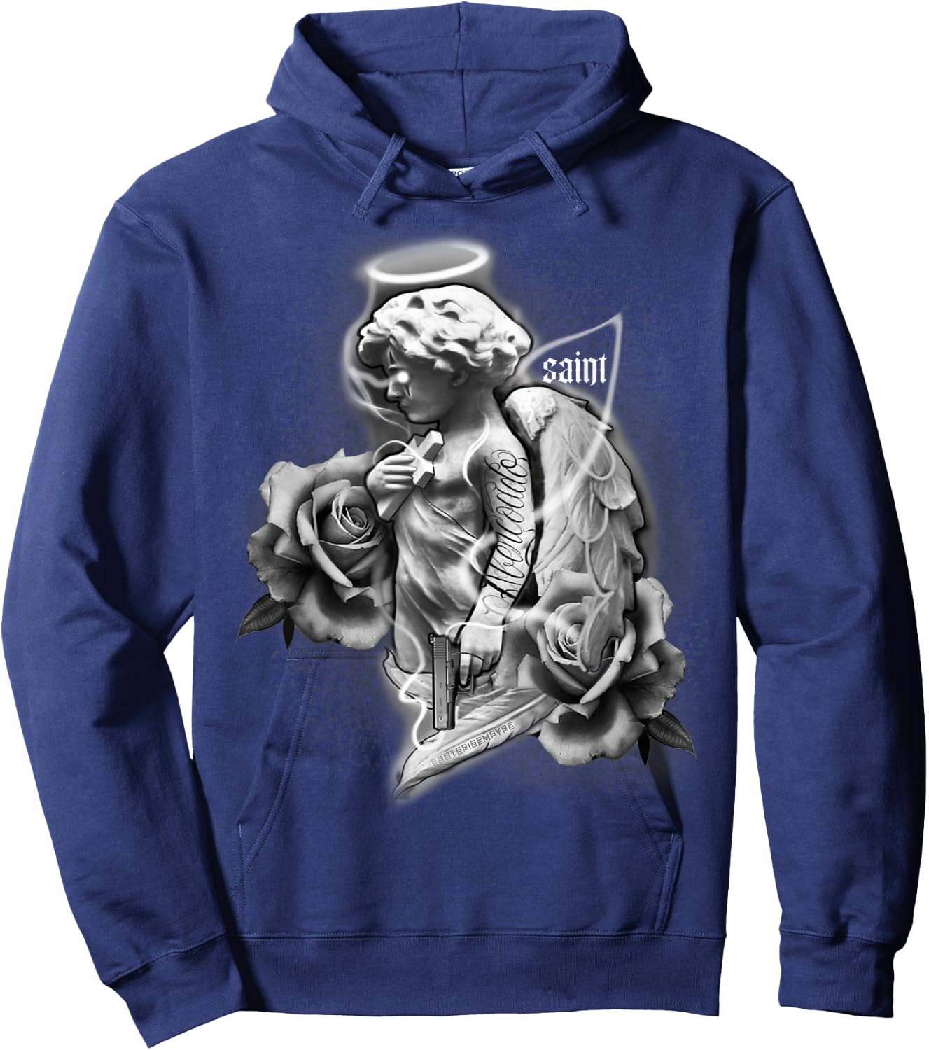 Angel x Saint x Roses Tattoo Hoodie - Hoodie | Navy