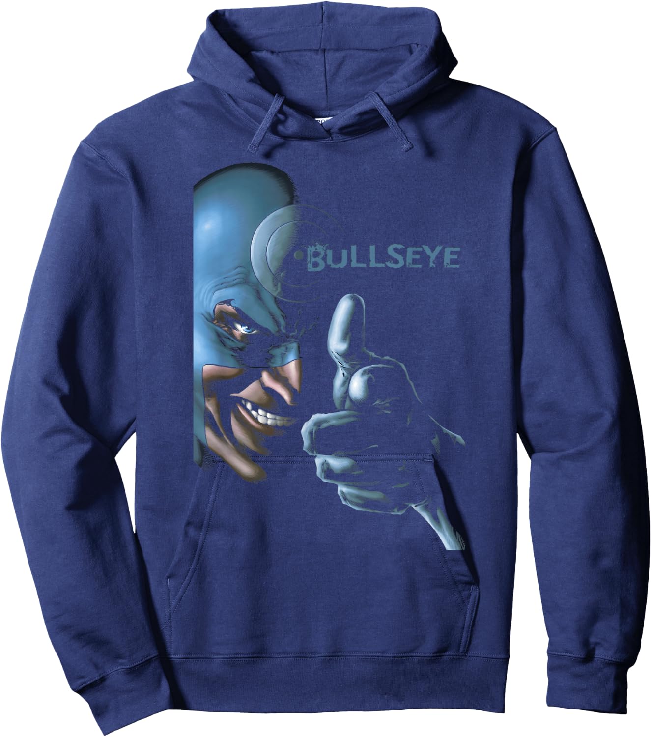 Marvel Comics Vintage Bullseye Big Face Poster Hoodie - Hoodie | Navy