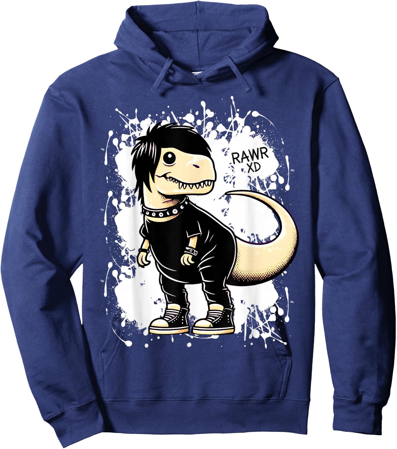 Rawr XD Scene Kid Dinosaur Funny Hoodie - Hoodie | Navy