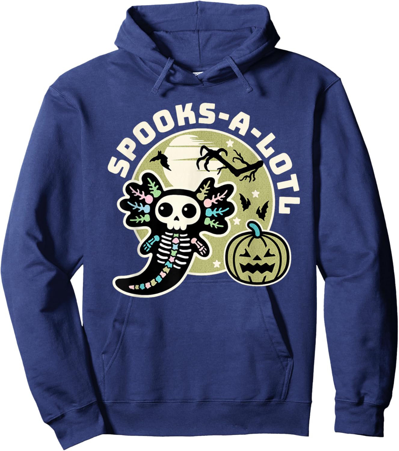 Spooks-A-Lotl Halloween Kawaii Axolotl Hoodie - Hoodie | Navy