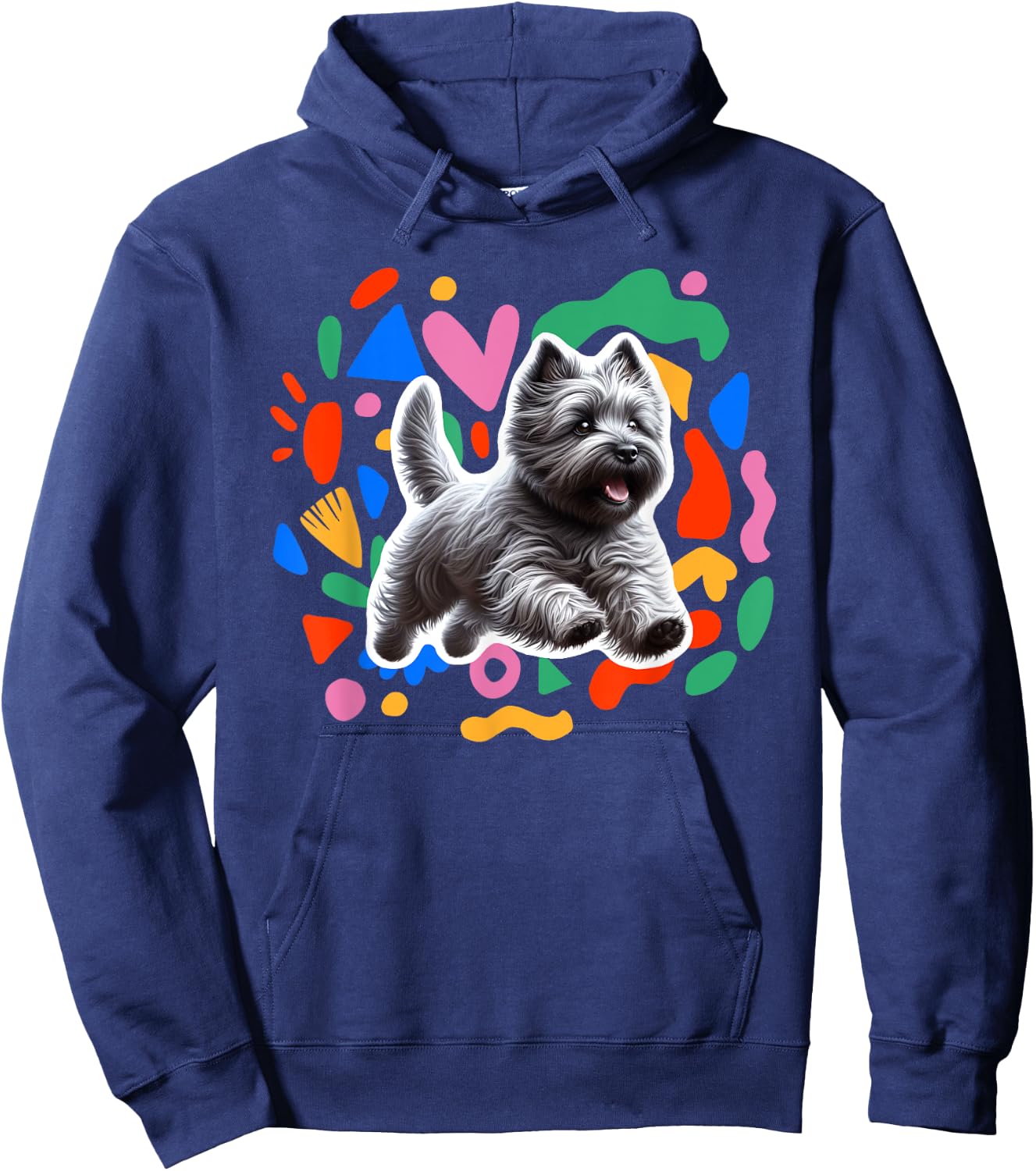 Cairn Terrier Colorful Design Dog Hoodie - Hoodie | Navy