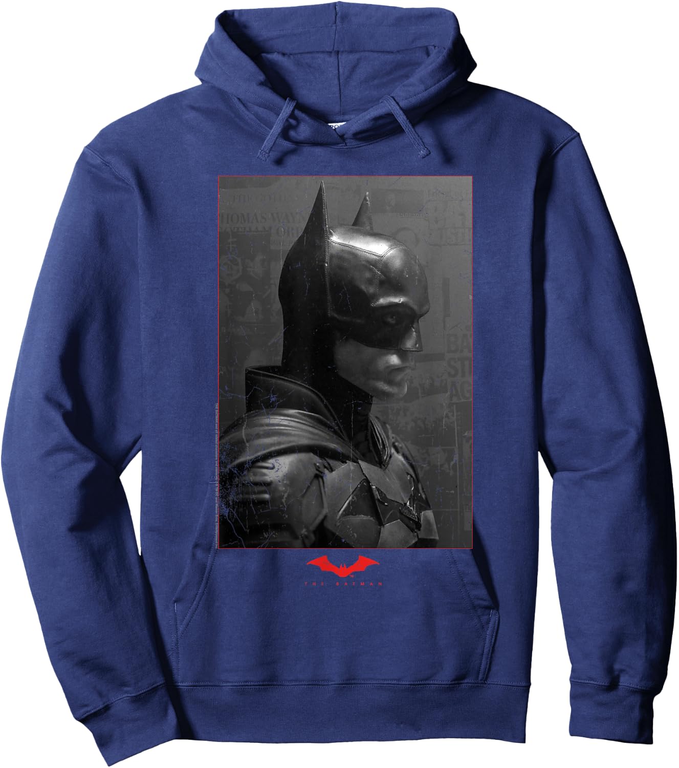The Batman Worn Portrait Hoodie - Hoodie | Navy