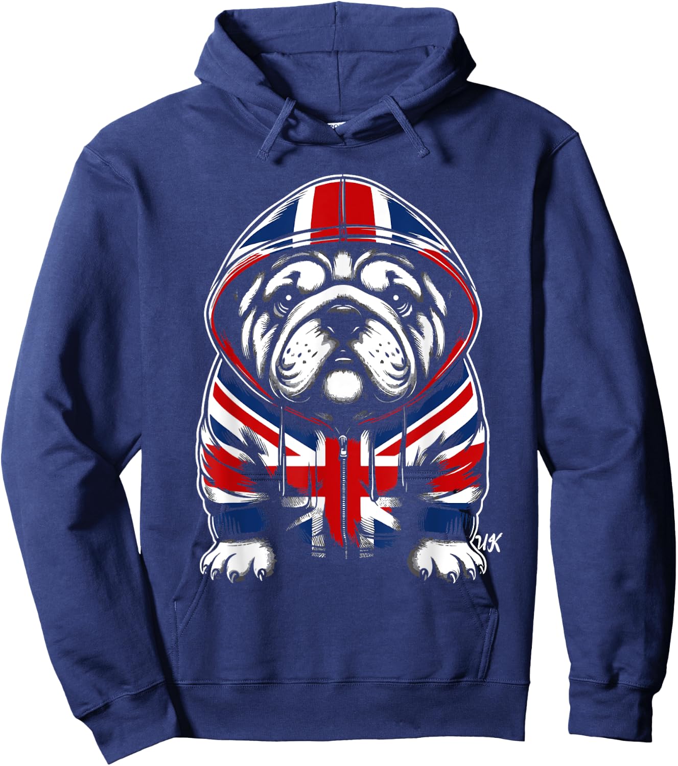 Bulldog UK British Flag England Women Kids Hoodie - Hoodie | Navy