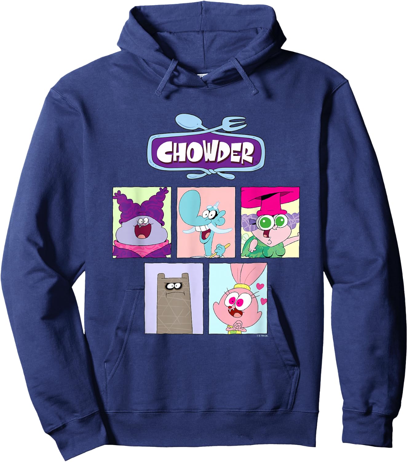 Chowder Main Characters Box Panels Collage Hoodie - Hoodie | Navy