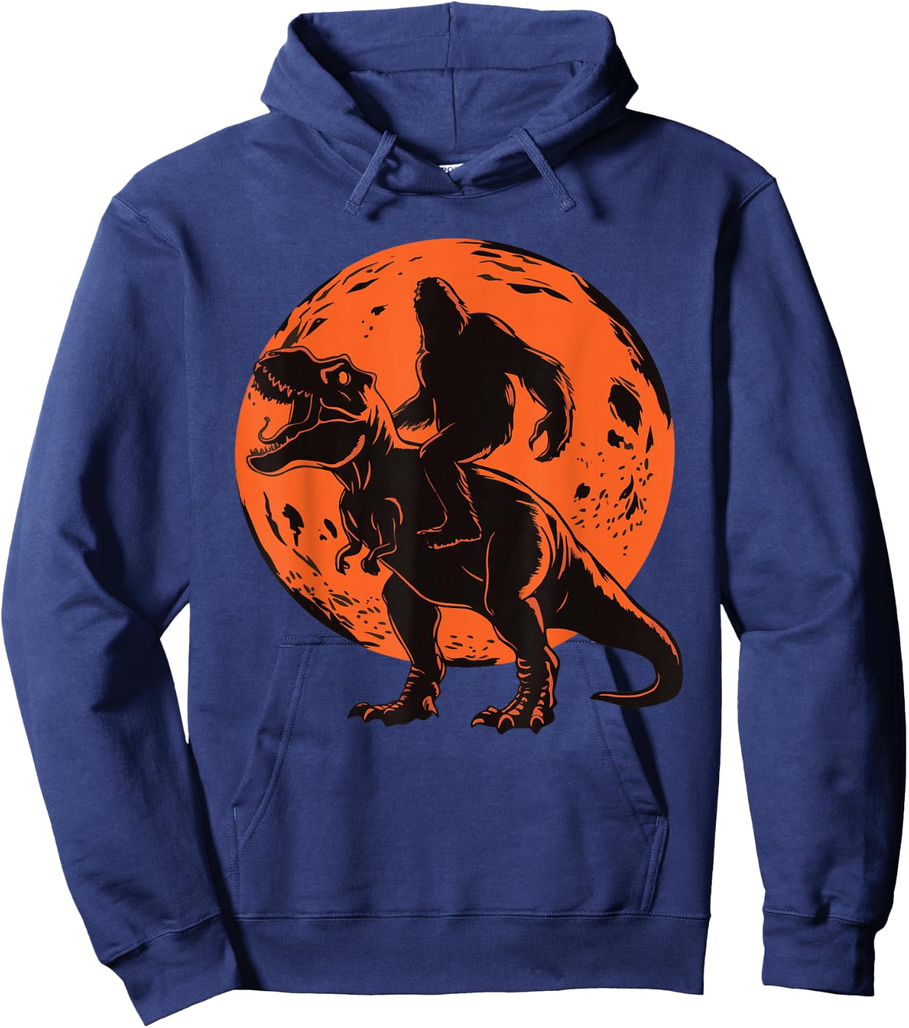 Bigfoot Riding T Rex Hoodie - Hoodie | Navy