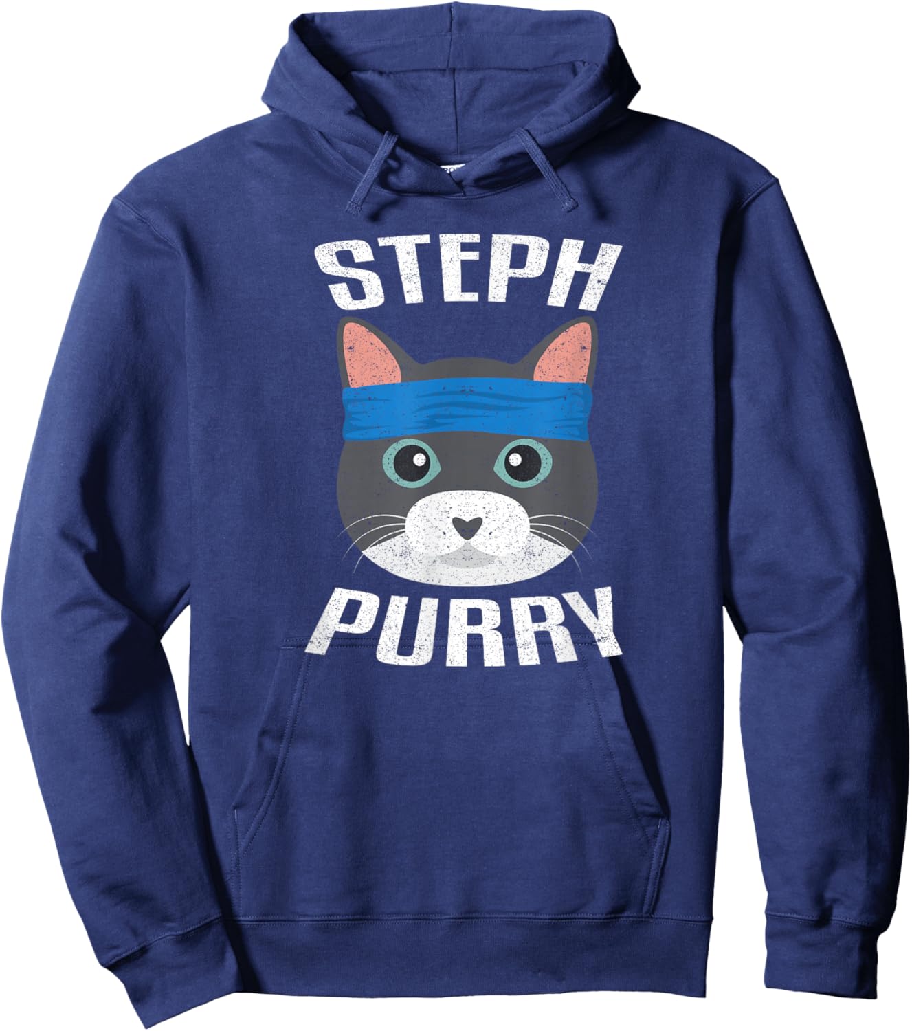 Steph Purry Cat - Funny Basketball Shirt Hoodie - Hoodie | Navy