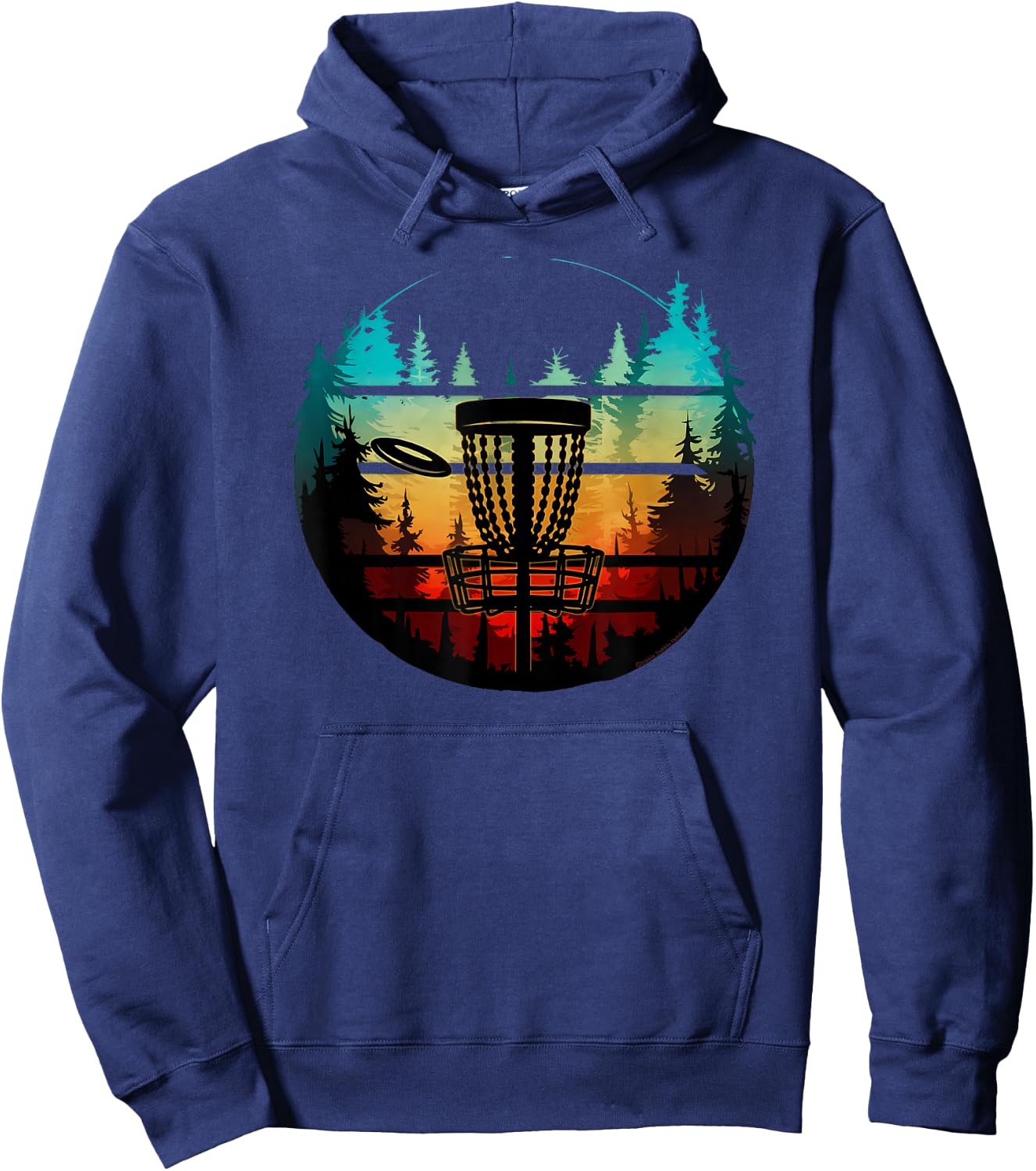 Cool Disc Golf in the Trees Disc Golf Hoodie - Hoodie | Navy