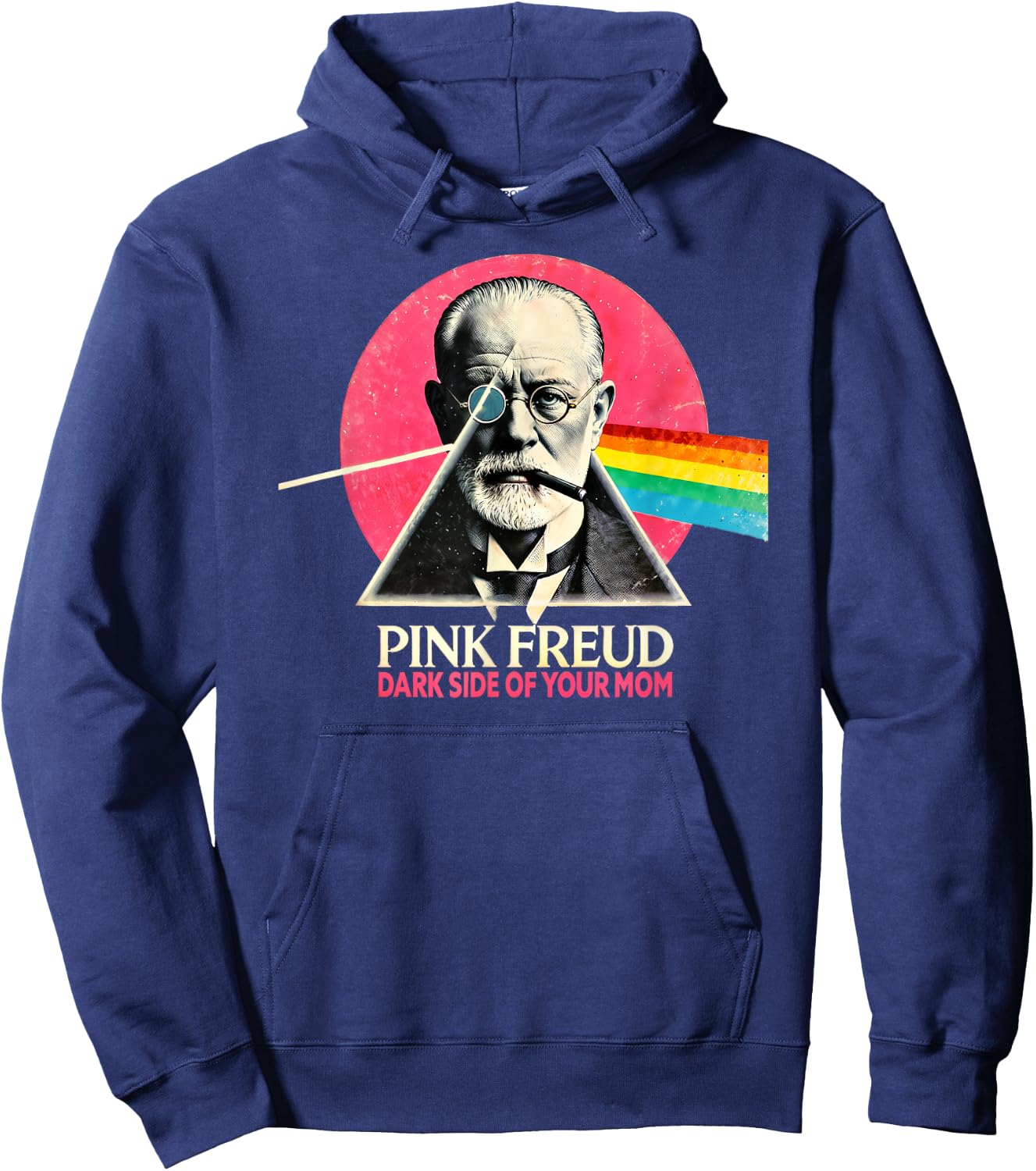 Funny Dark Side of Your Mom Psychoanalysis Joke Hoodie - Hoodie | Navy