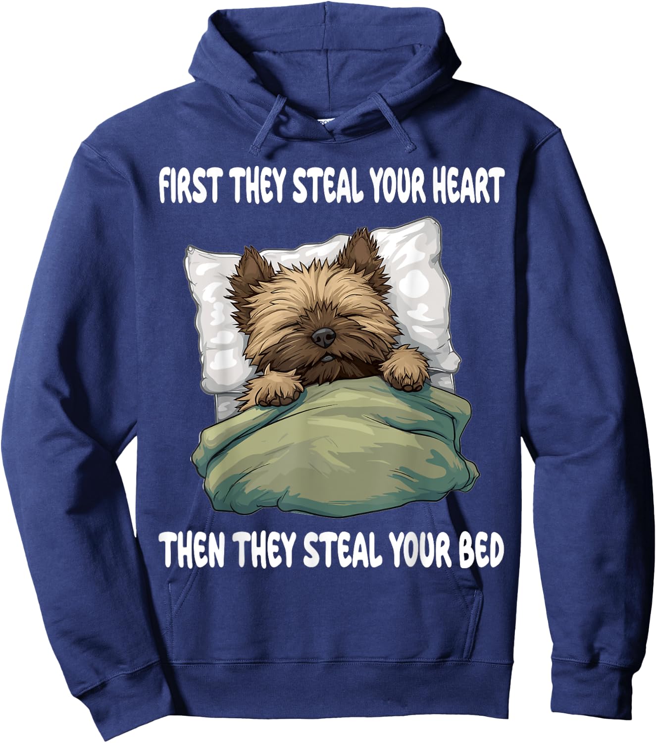 Cairn Terrier Sleeping Pajamas Nightgown Hoodie - Hoodie | Navy