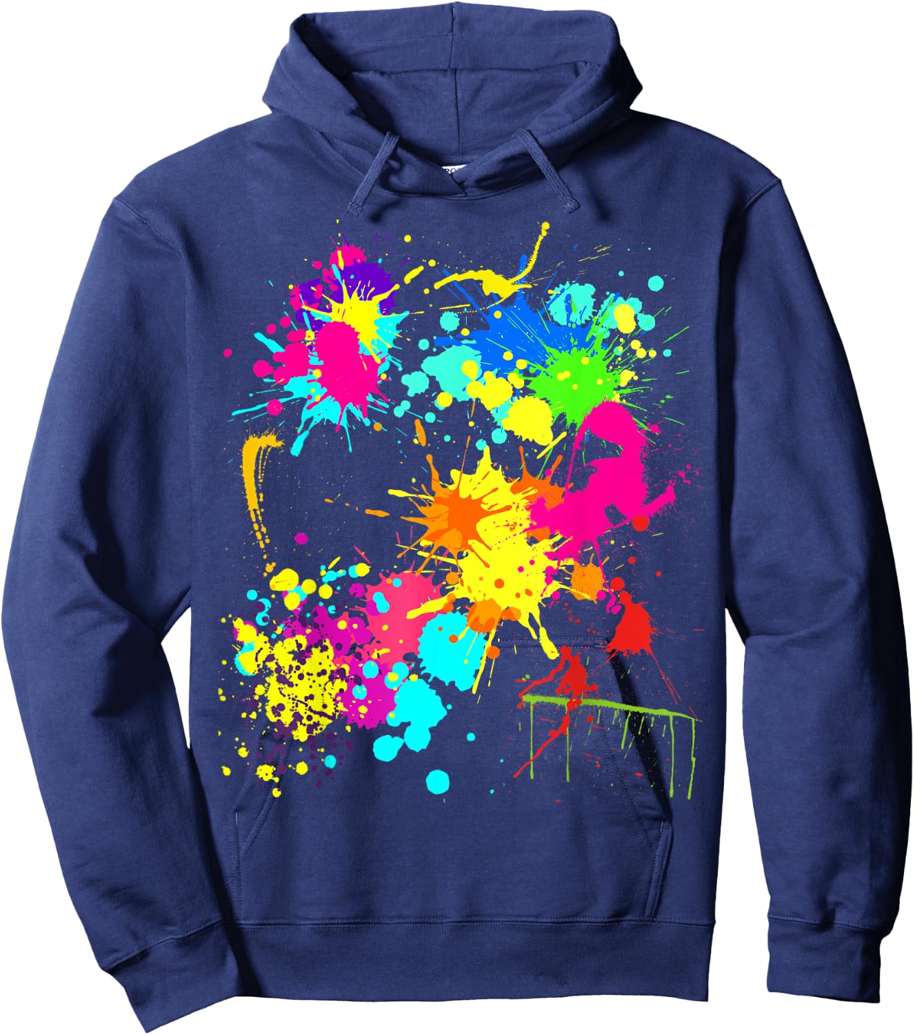 Color Splatter Colorful Paint Party Funny Team Hoodie - Hoodie | Navy