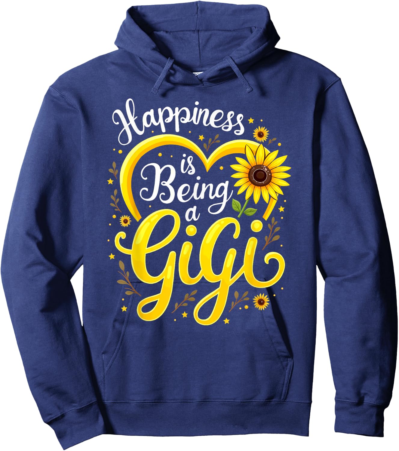 Happiness Is Being A Gigi Sunflower Grandma Hoodie - Hoodie | Navy
