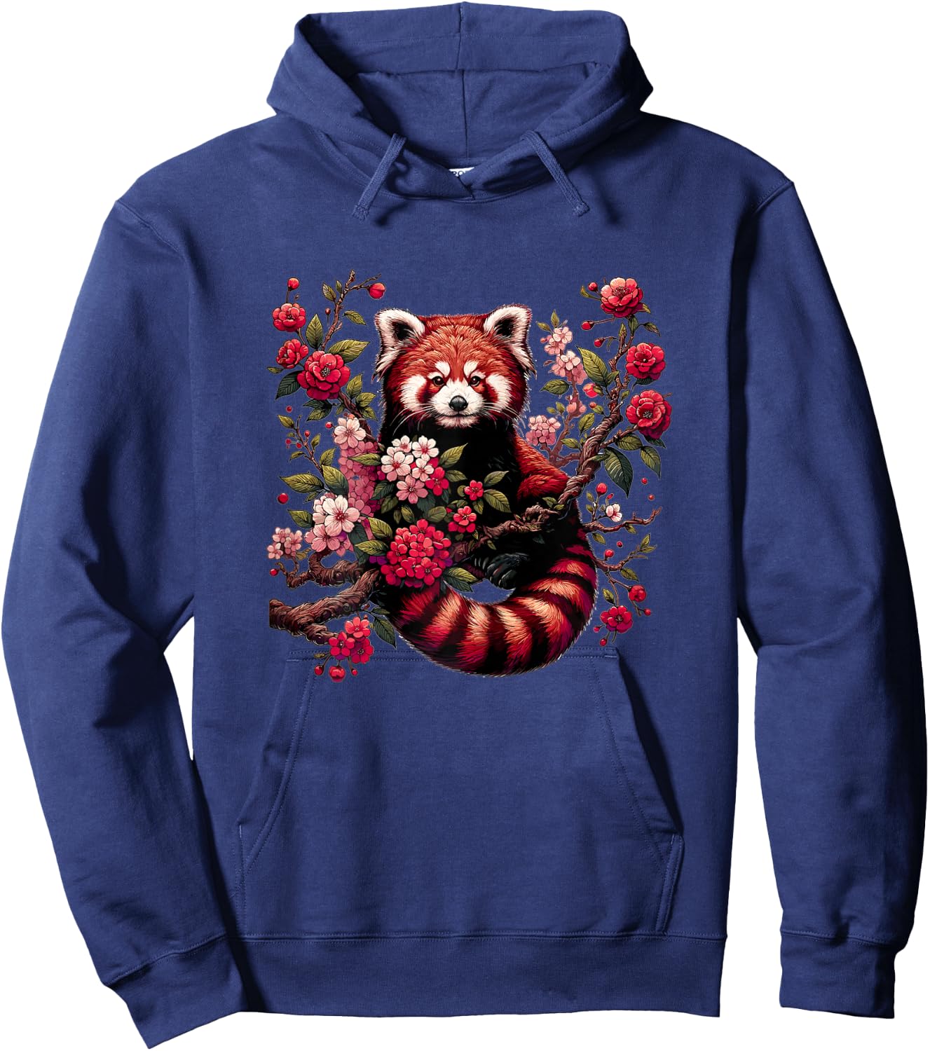 Red Panda Japanese Cherry Blossom Flower Hoodie - Hoodie | Navy
