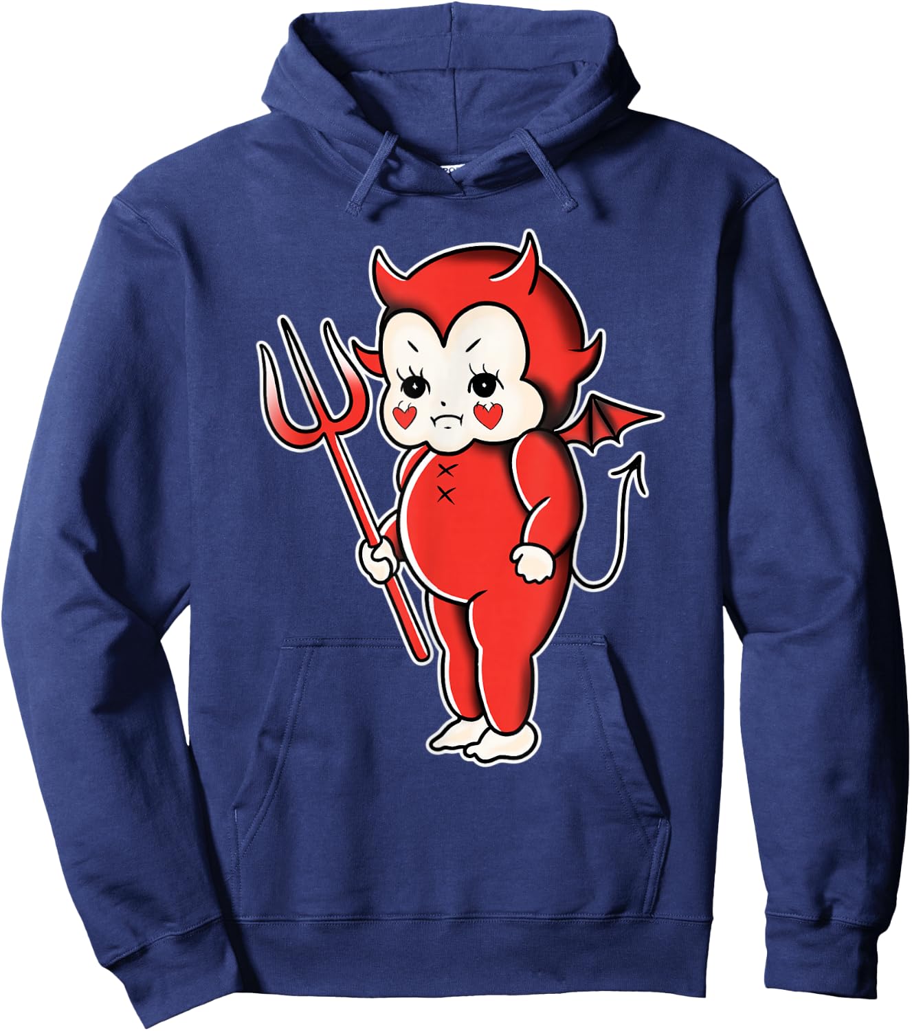 Kewpie Baby Devil Traditional Flash Hoodie - Hoodie | Navy