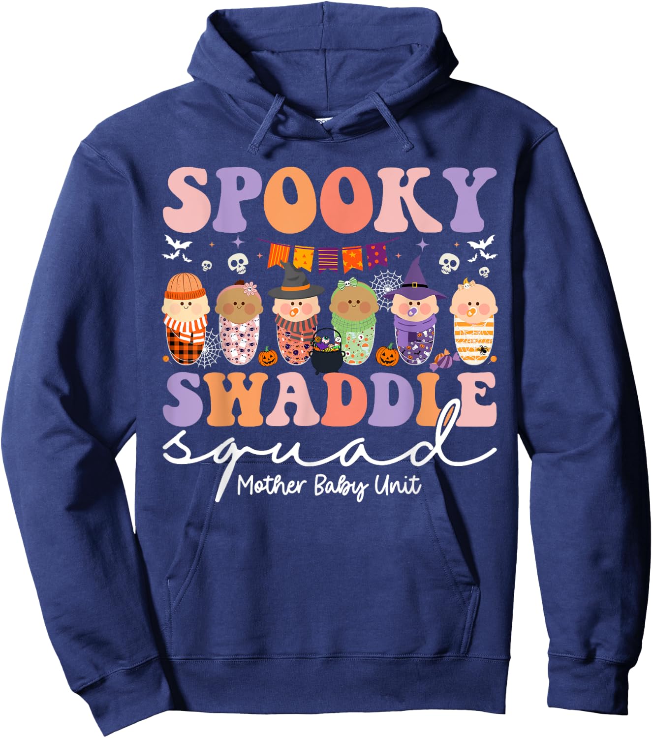Spooky Swaddle Squad Mother Baby Unit Halloween Hoodie - Hoodie | Navy