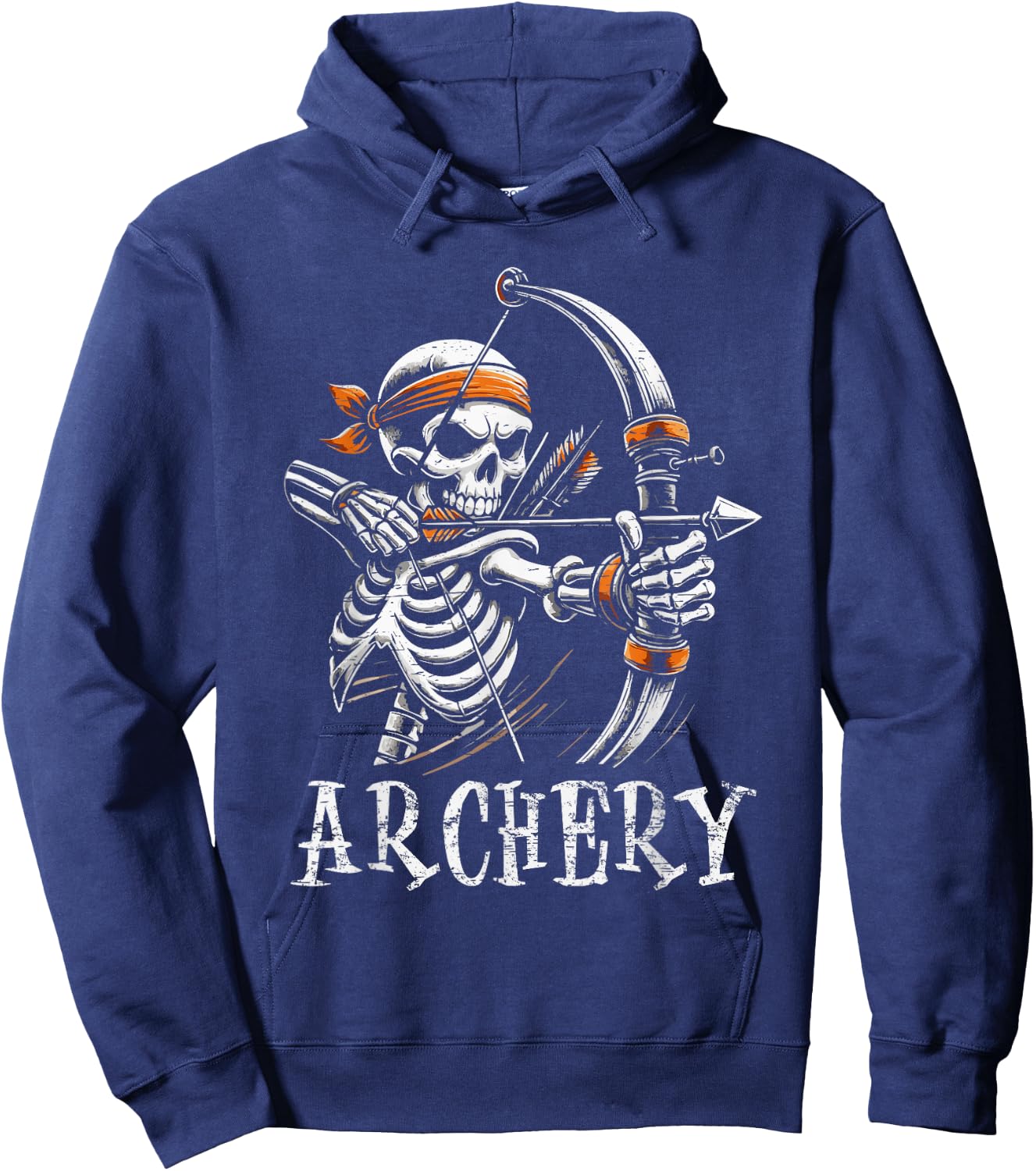 Archery Skeleton Skull Bow Arrow Archer Hoodie - Hoodie | Navy