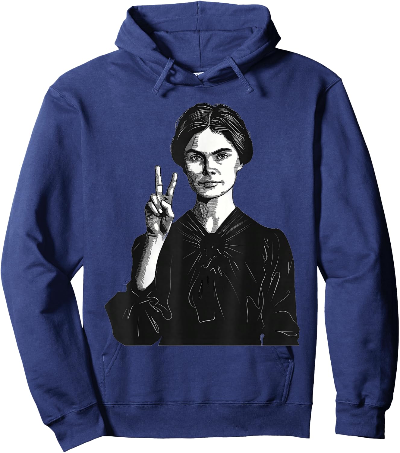 Emily Dickinson Showing The Peace Sign Hoodie - Hoodie | Navy