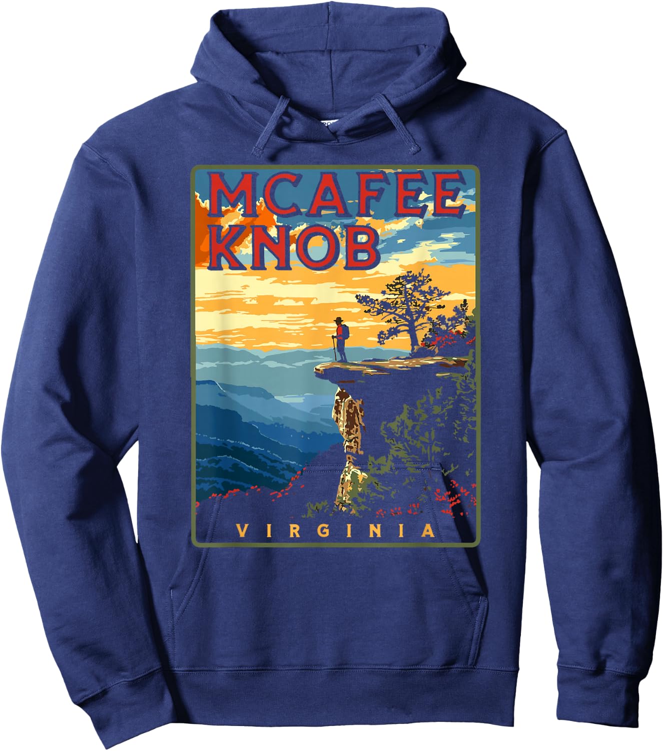 McAfee Knob Roanoke Virginia Appalachian Trail Hoodie - Hoodie | Navy