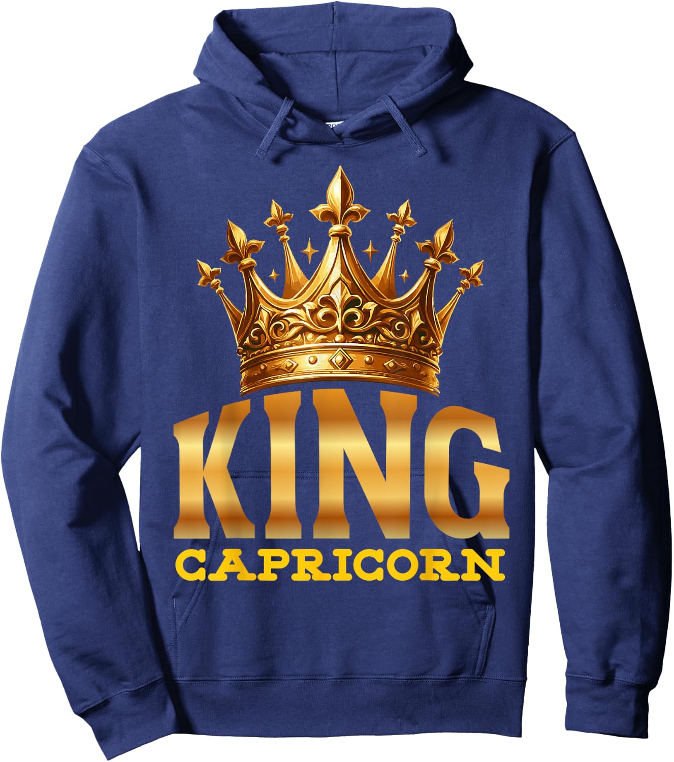 King Capricorn Goat Zodiac Sign Crown Hoodie - Hoodie | Navy