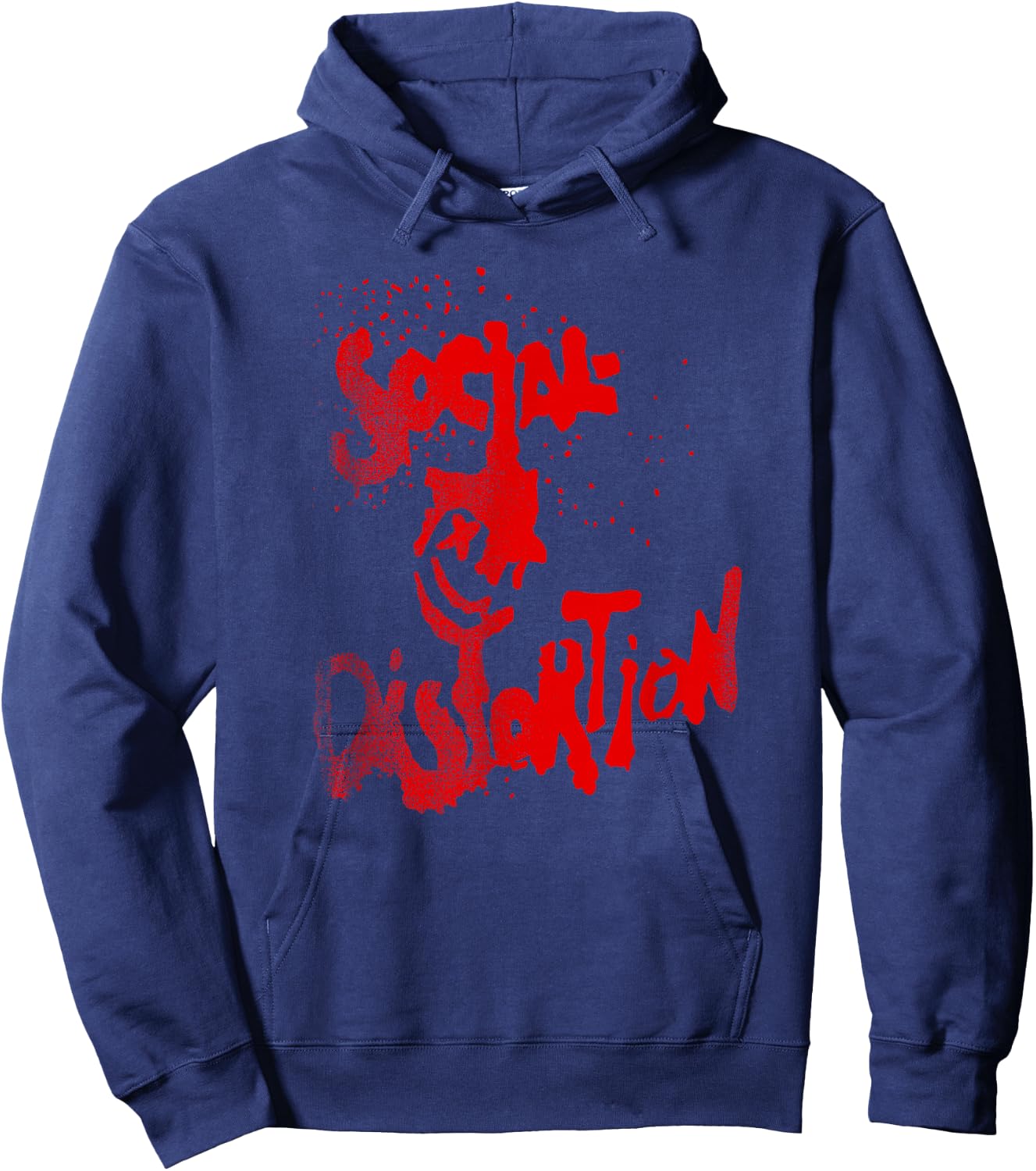 Official Social Distortion Red Splatter Smiley Hoodie - Hoodie | Navy