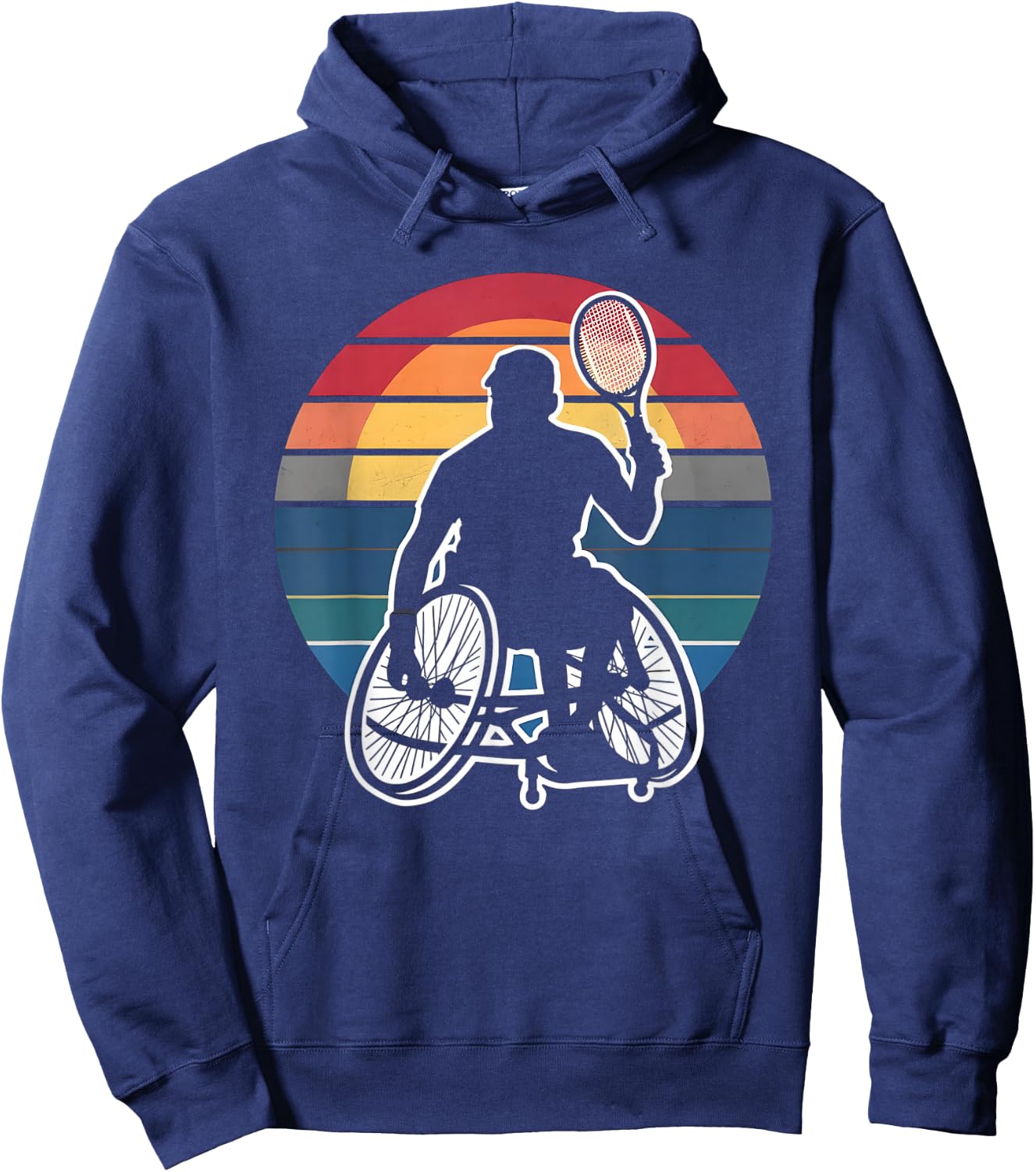 Retro Wheelchair Tennis Hoodie - Hoodie | Navy