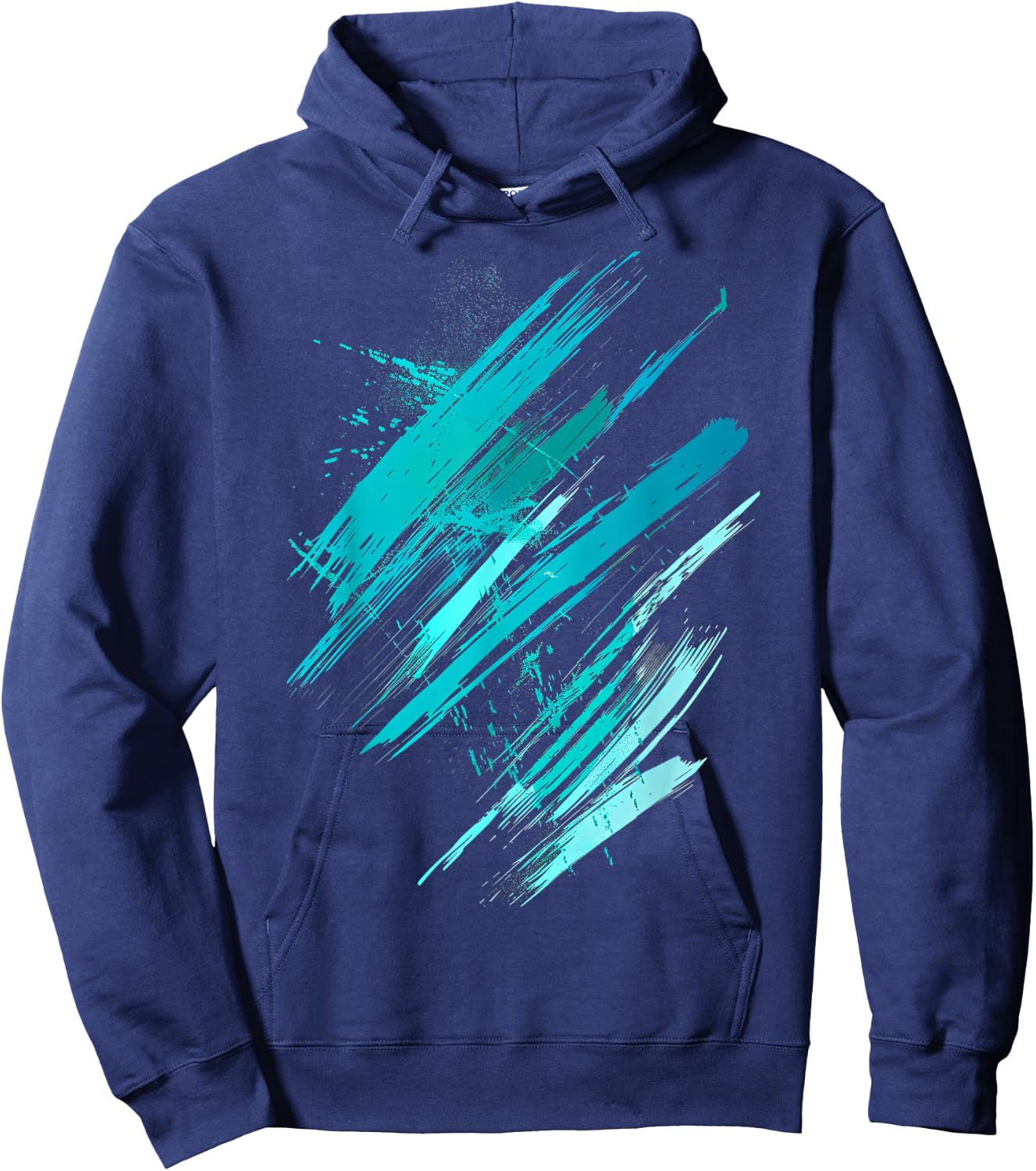 Turquoise and Black Running Graphic Hoodie - Hoodie | Navy