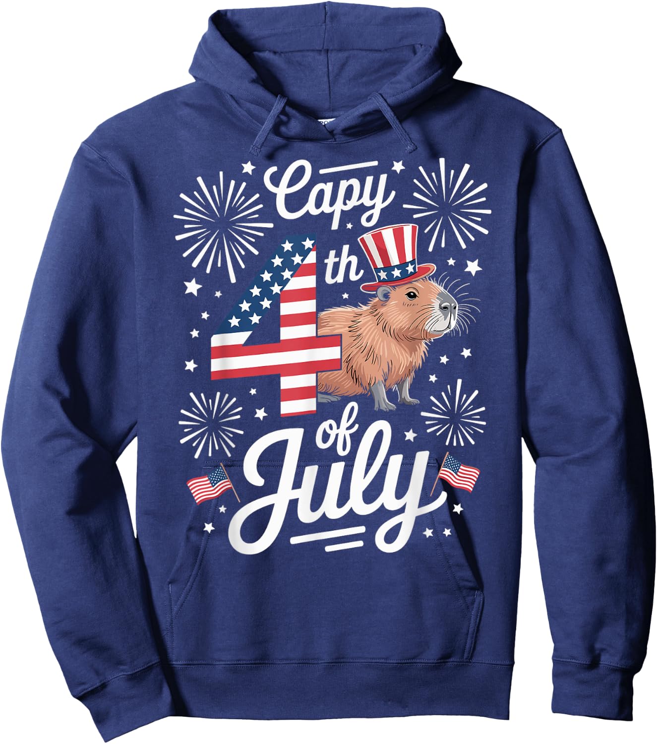 Capybara 4th Of July Hoodie - Hoodie | Navy