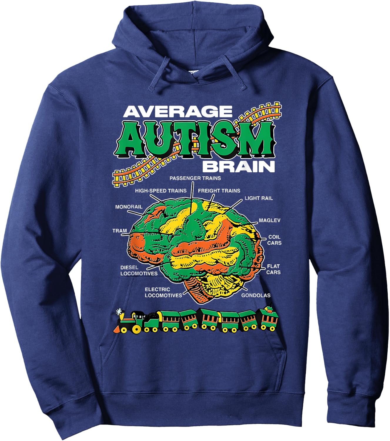 Average Autism Brain Design Hoodie - Hoodie | Navy