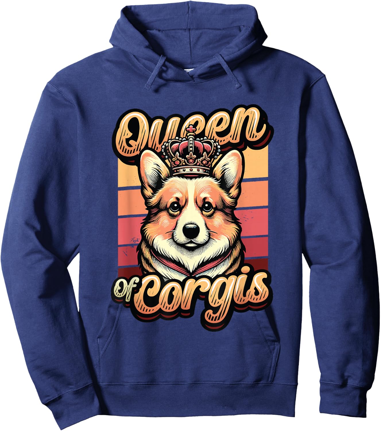 Corgi Girls Queen Of Corgis Hoodie - Hoodie | Navy