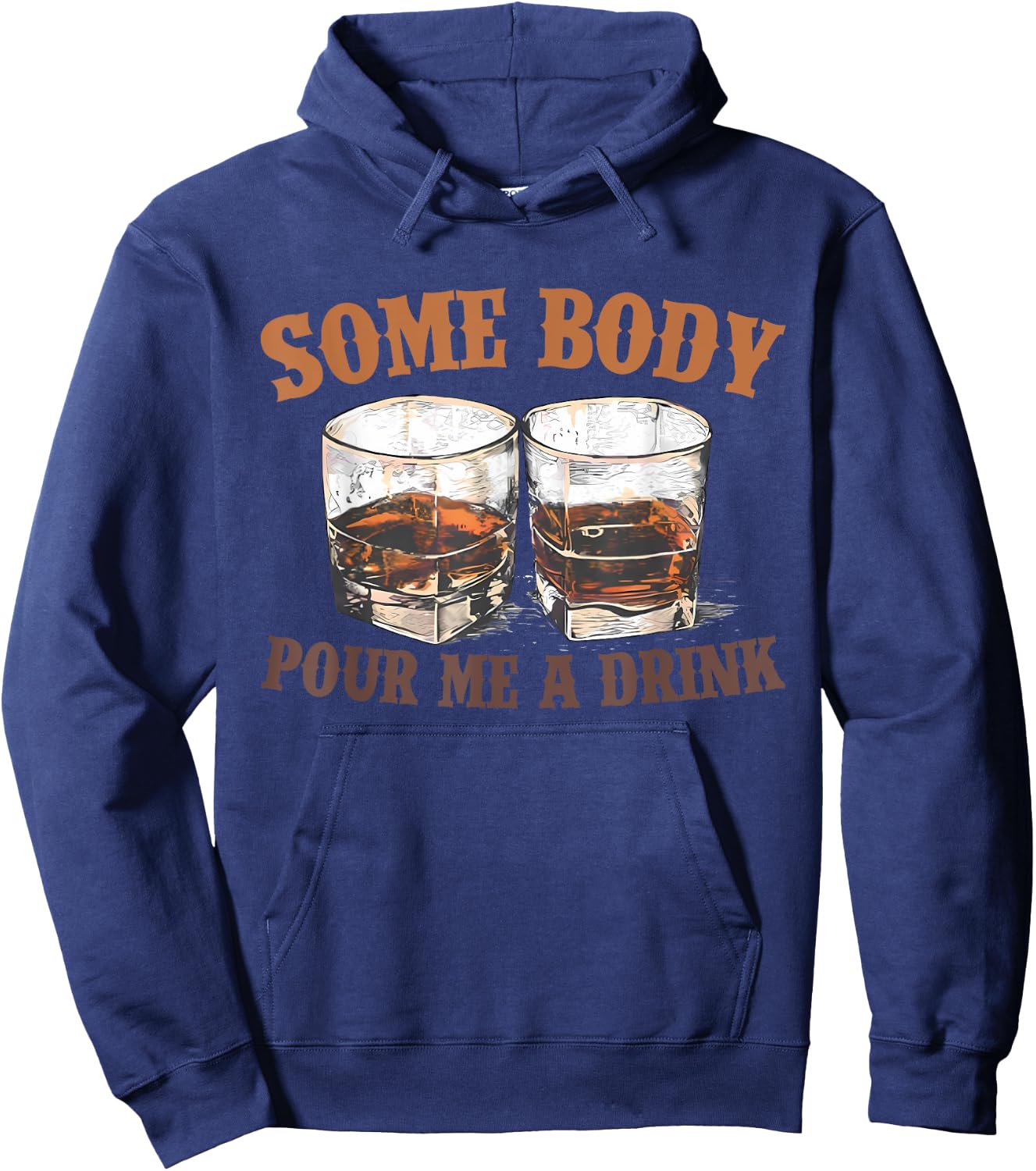 Retro Somebody Pour Me A Drink Women Kids Meme Hoodie - Hoodie | Navy