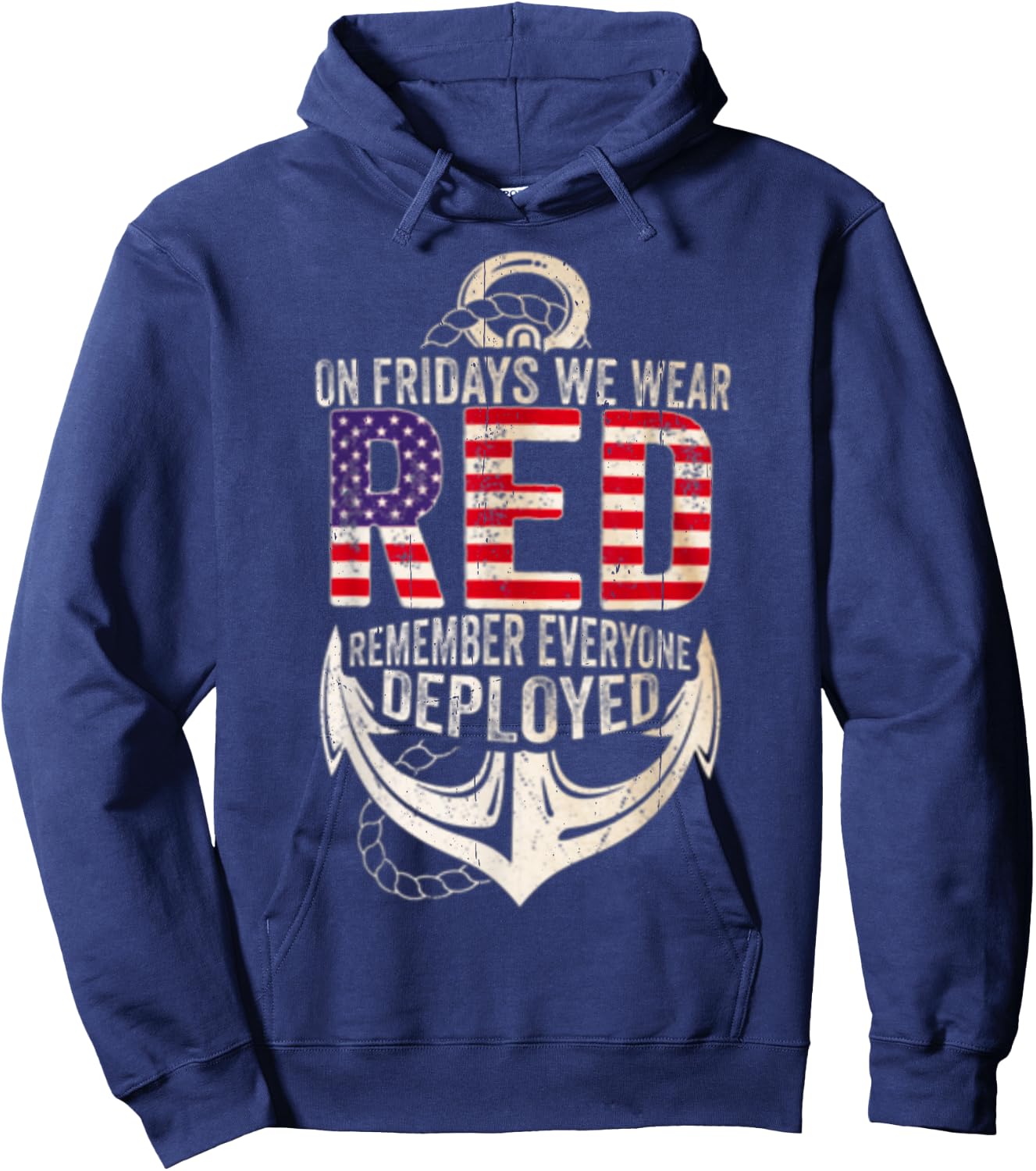 Vintage Red Friday Shirt On Friday We Wear Red Hoodie - Hoodie | Navy
