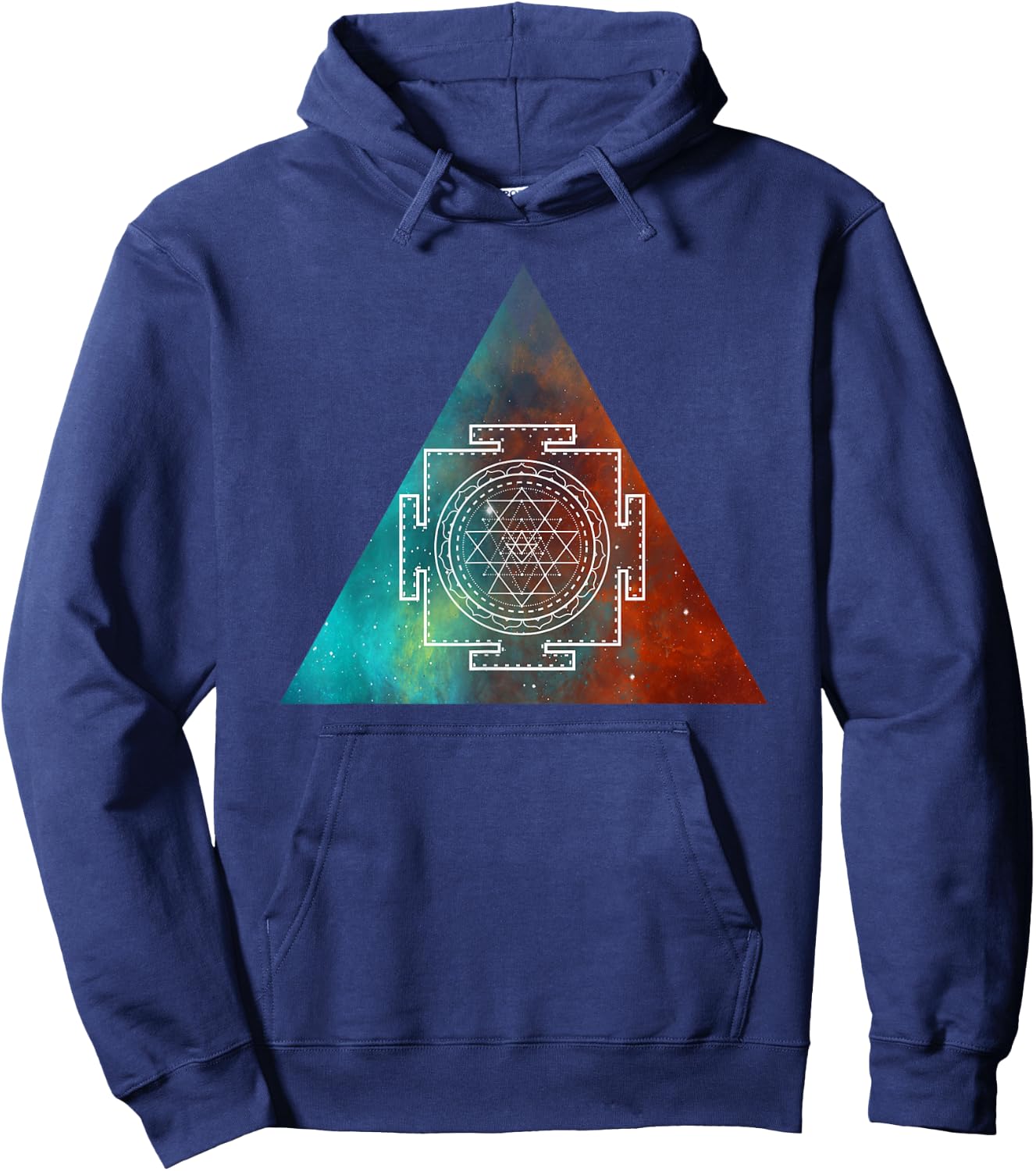 Sacred Geometry - Sri Yantra Graphic Hoodie - Hoodie | Navy