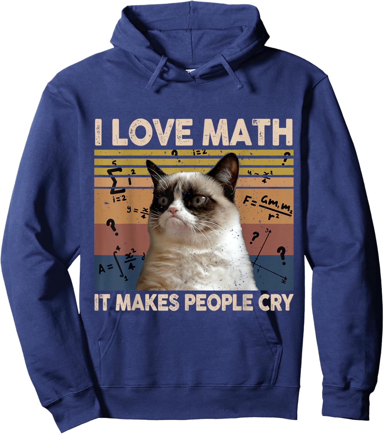 I Love Math It Makes People Cry Cat Lover Women Hoodie - Hoodie | Navy