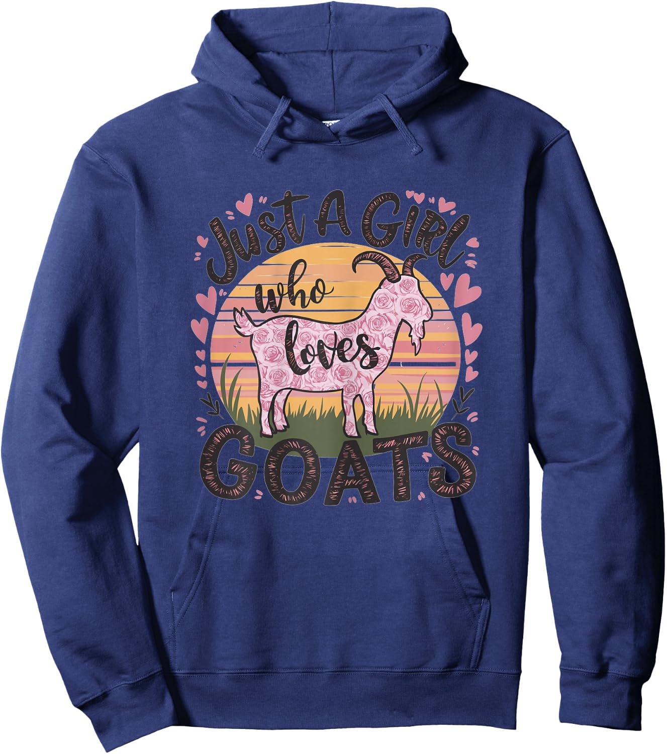 Goat Just A Girl Who Loves Goats Hoodie - Hoodie | Navy