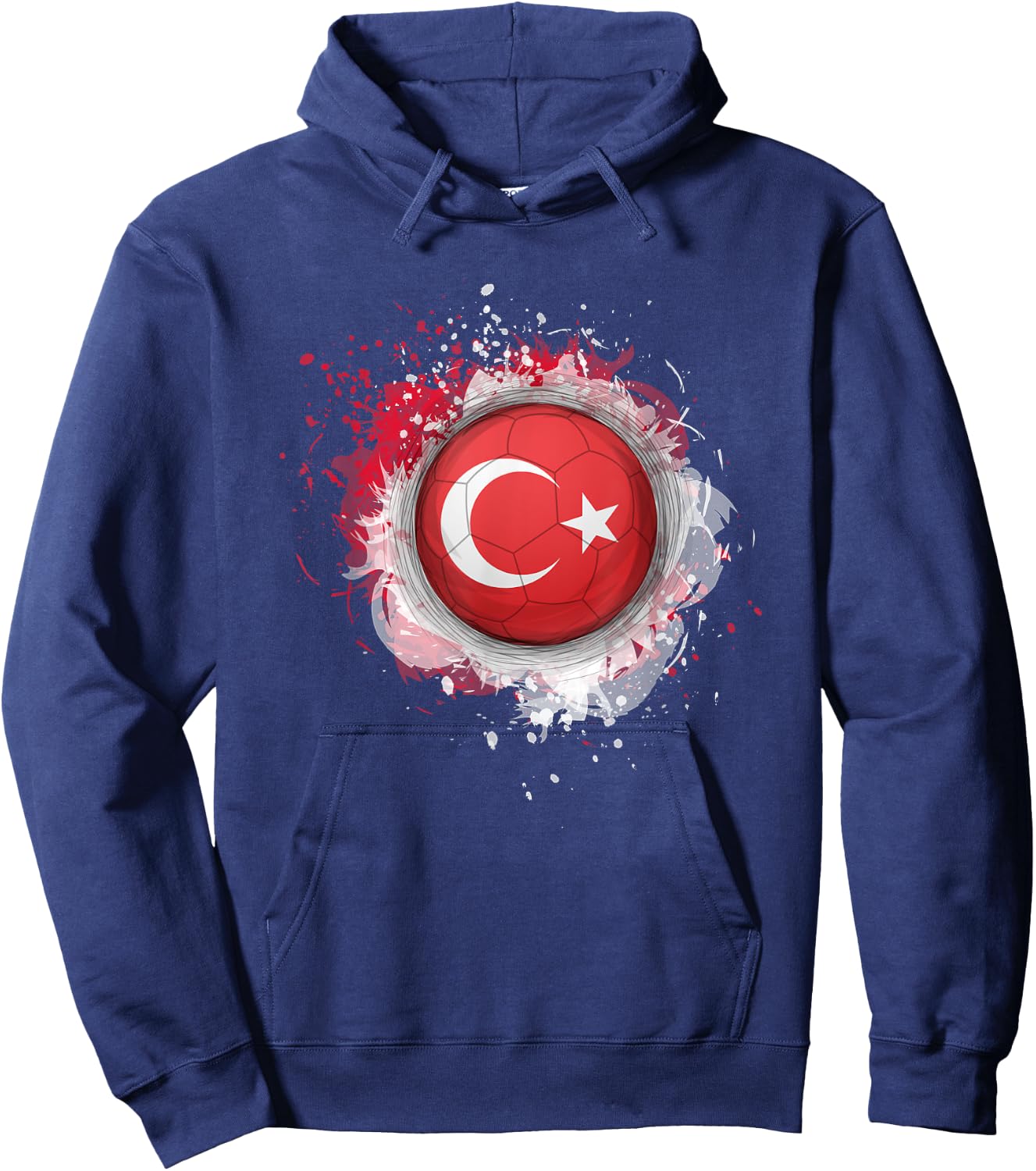 Proud Heritage Turkey Flag Soccer Ball Hoodie - Hoodie | Navy
