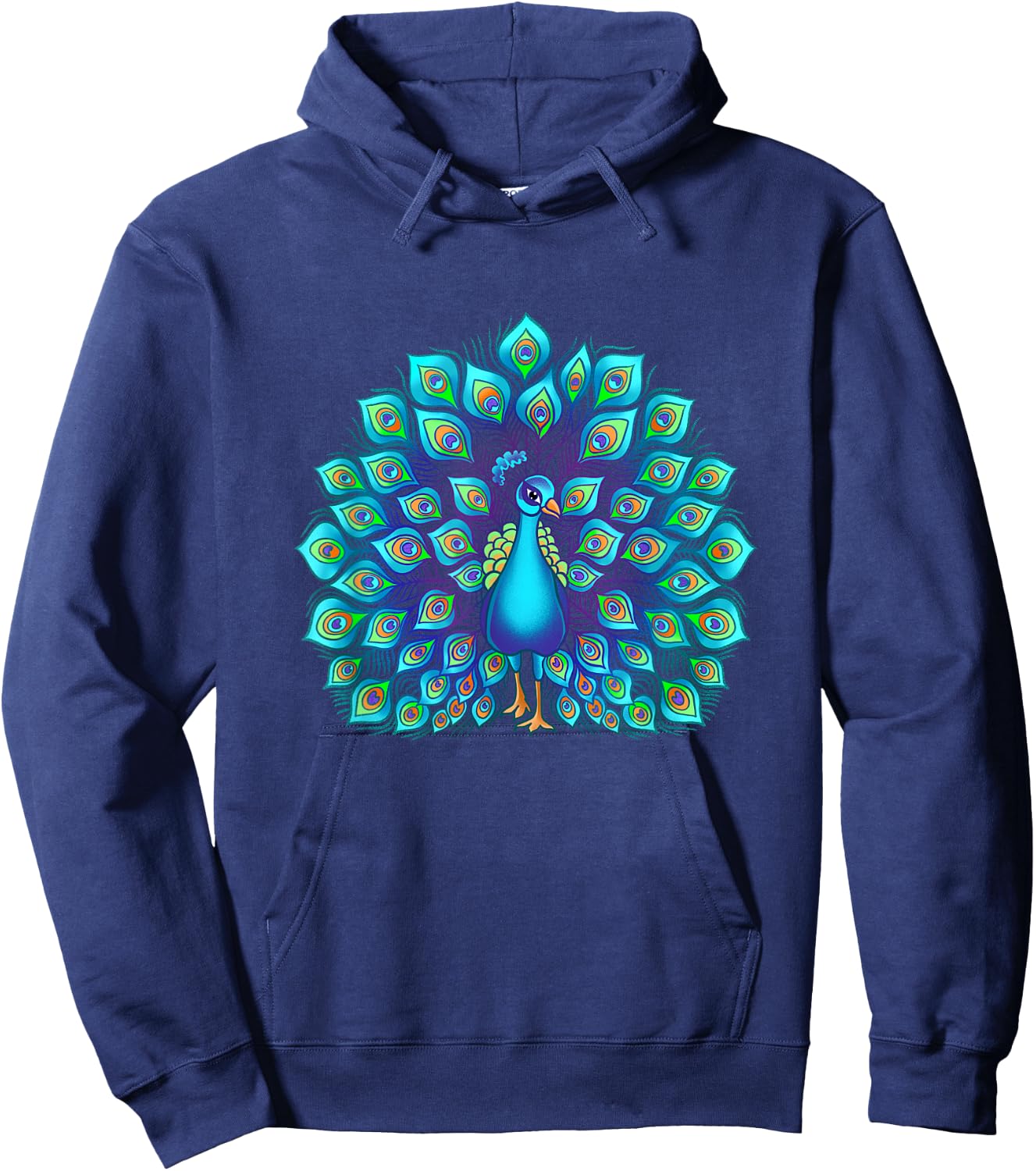 Peacock Bird Lover Illustration Hoodie - Hoodie | Navy