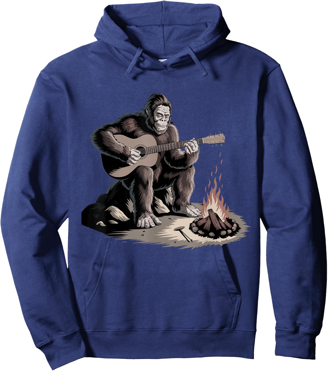Bigfoot Playing Guitar Hoodie - Hoodie | Navy