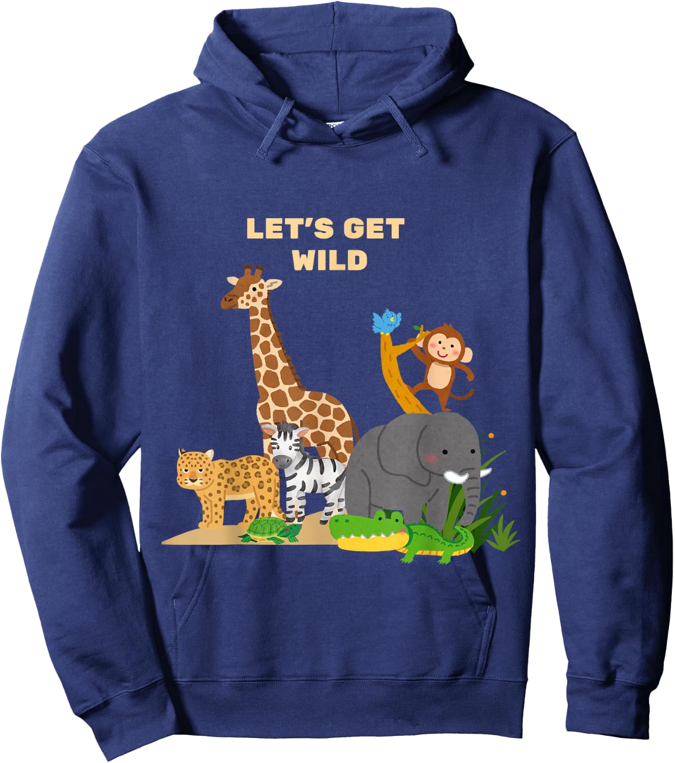 Let's Get Wild Zoo Animals Safari Party Day Zoo Hoodie - Hoodie | Navy
