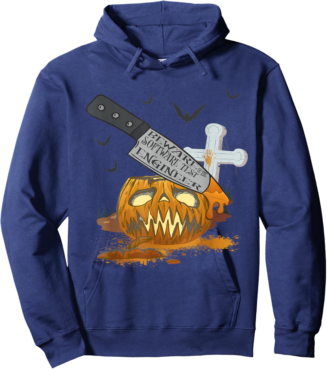 Software Test Engineer Funny Halloween Party Hoodie - Hoodie | Navy