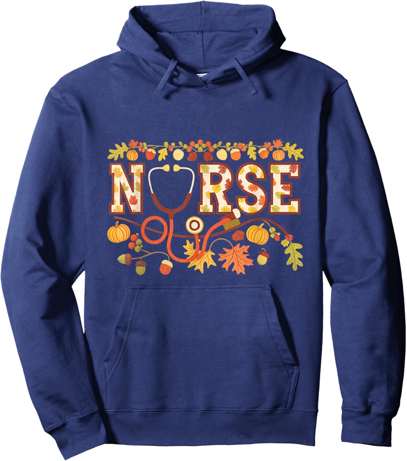 Nurse Fall Stethoscope Autumn Harvest Nurses Hoodie - Hoodie | Navy
