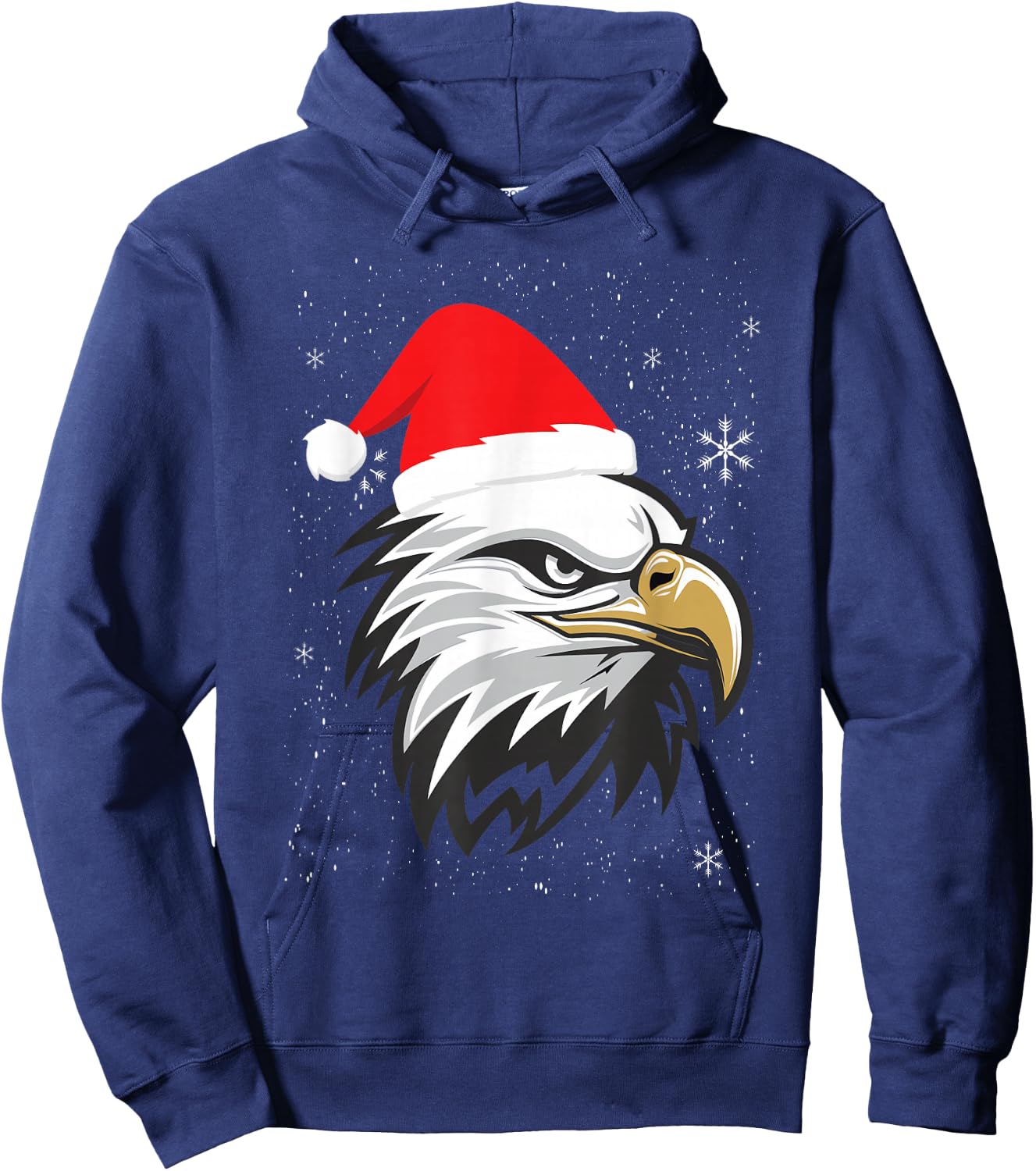 Funny Christmas Santa Hat American Bald Eagle Hoodie - Hoodie | Navy