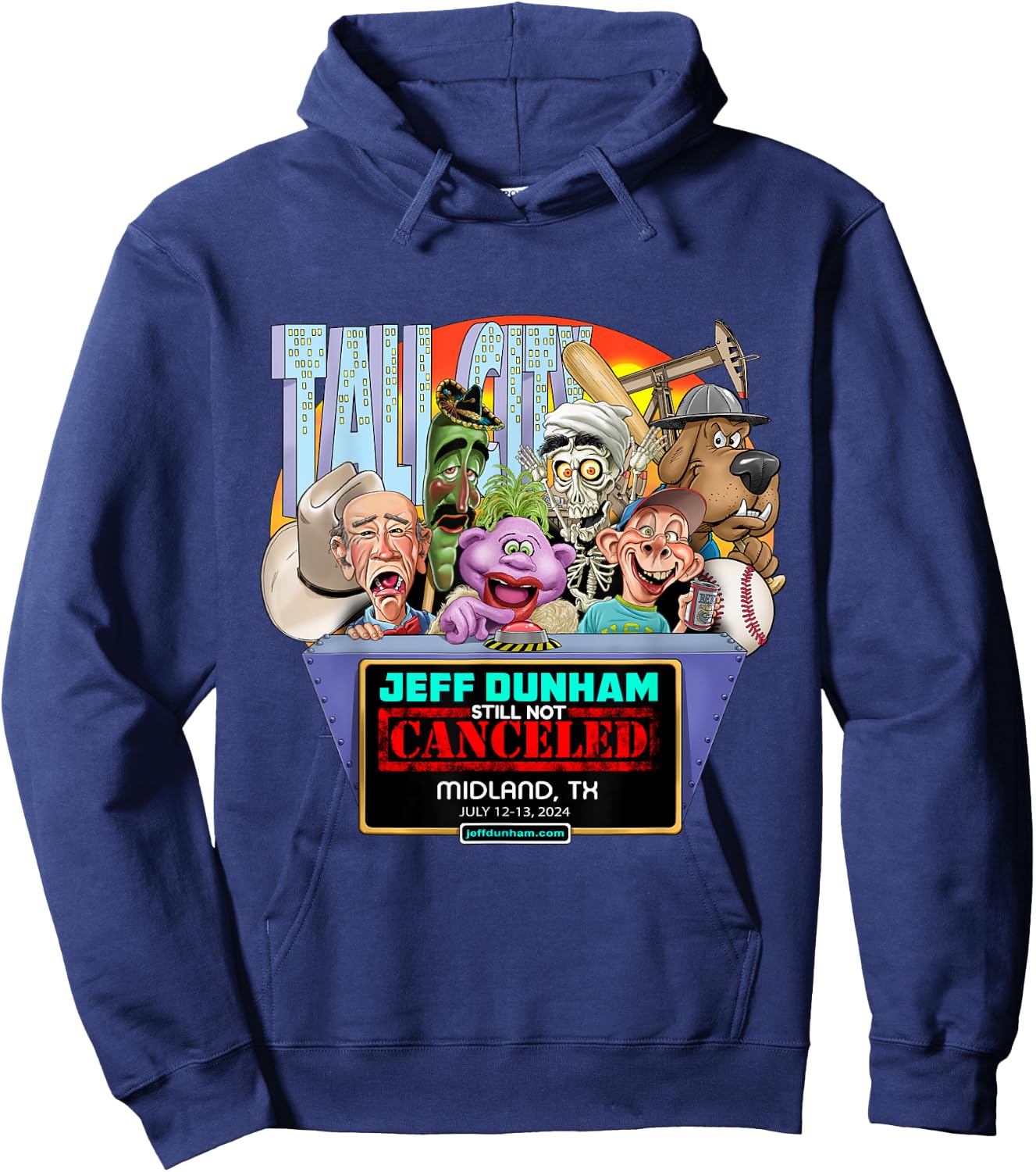 Jeff Dunham Midland, TX (2024) Hoodie - Hoodie | Navy