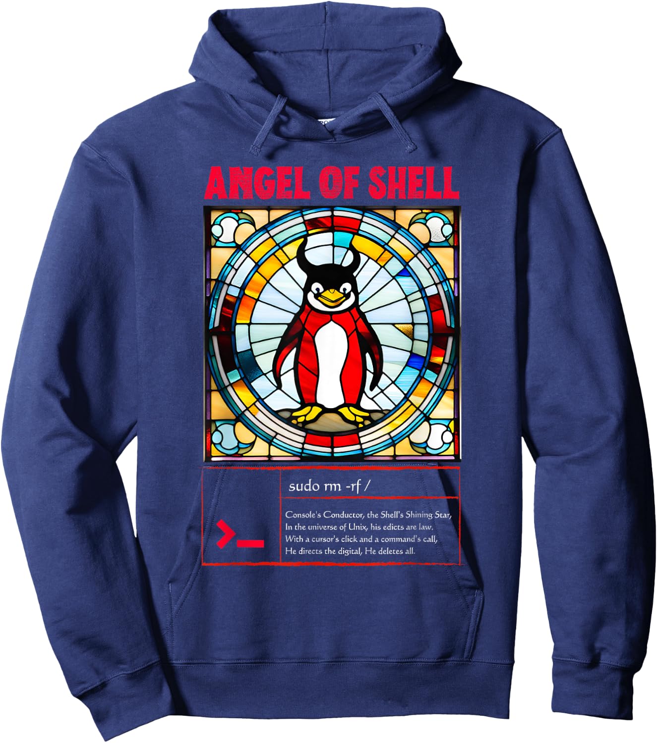 Funny Angel of shell Linux Hoodie - Hoodie | Navy