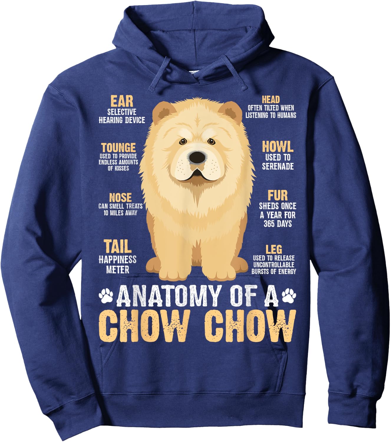 Anatomy Of A Chow Chow Hoodie - Hoodie | Navy