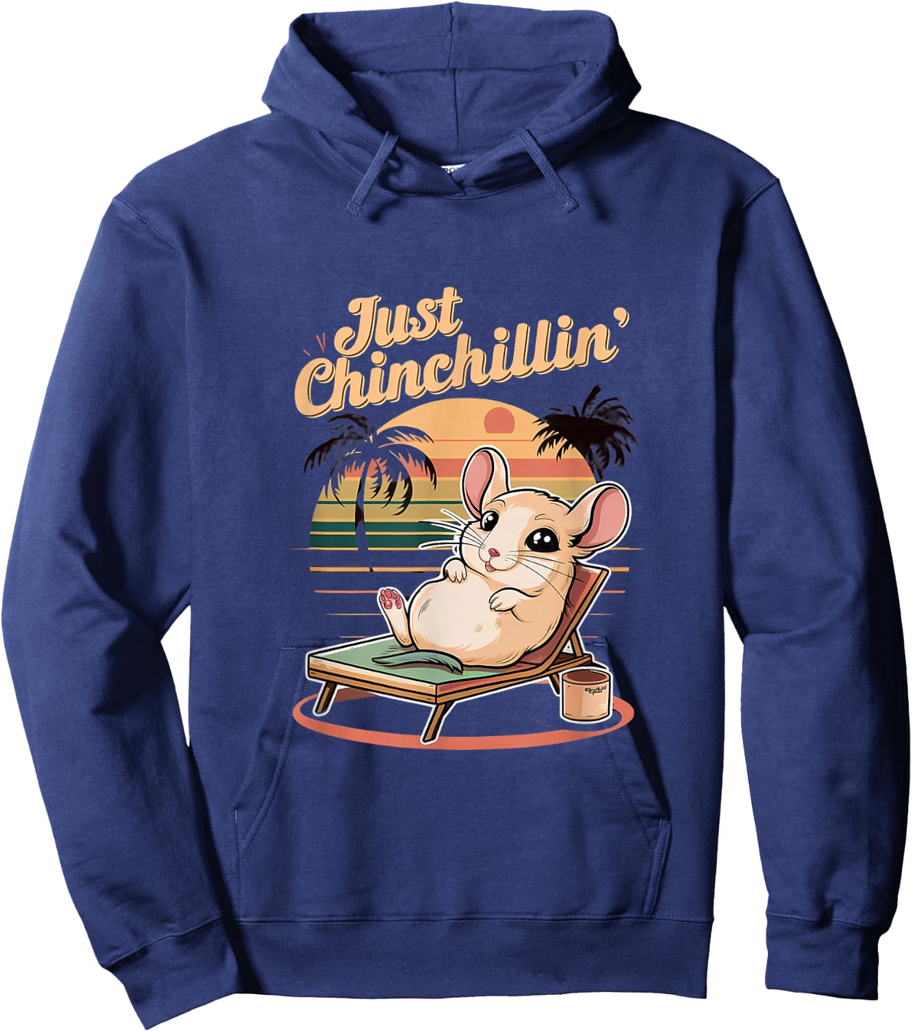 Just Chinchillin - Funny Chinchilla Lovers Hoodie - Hoodie | Navy