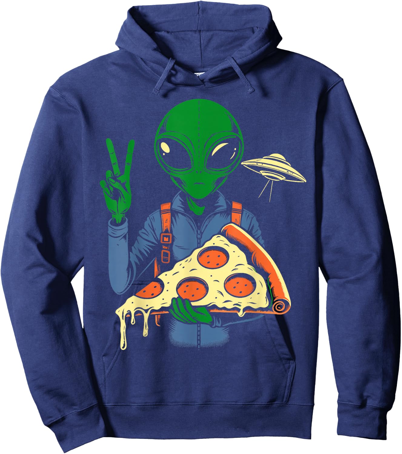 Alien pizza Hoodie - Hoodie | Navy